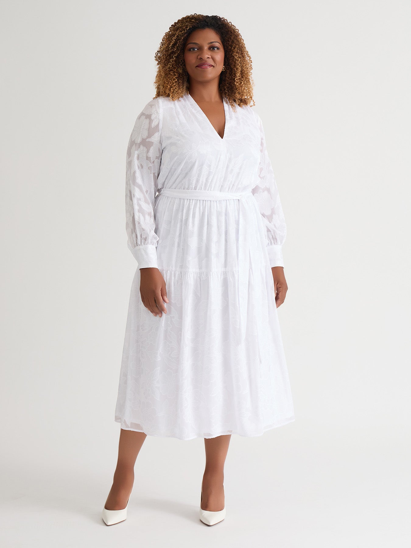 chinese dress ladies Pinkblush White Lace Overlay Plus Maternity Maxi Dress main image 1