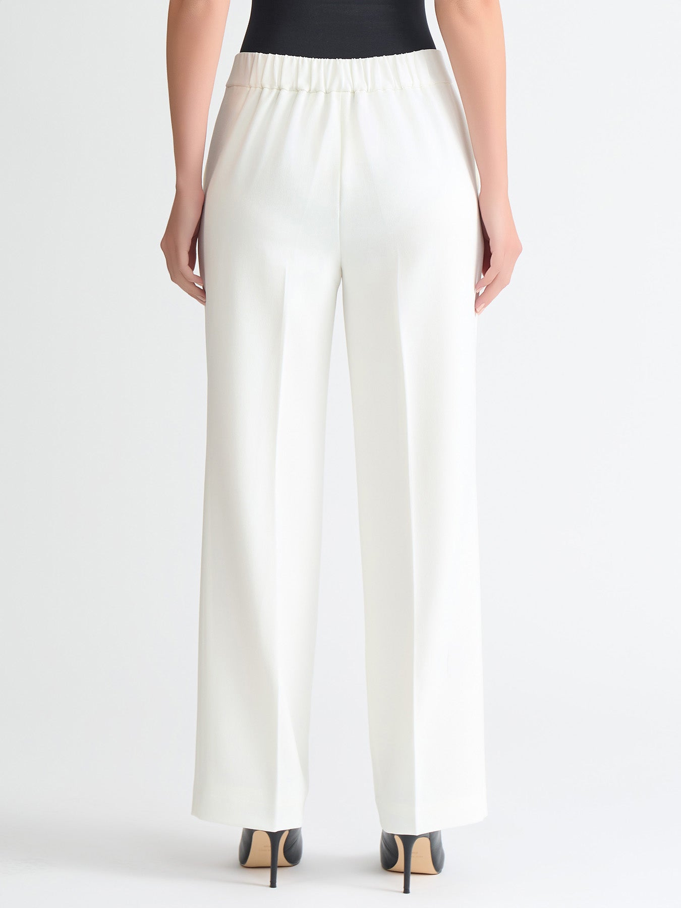 Audrey Pull-On Wide Leg Pants in Vanilla Ice | Kasper
