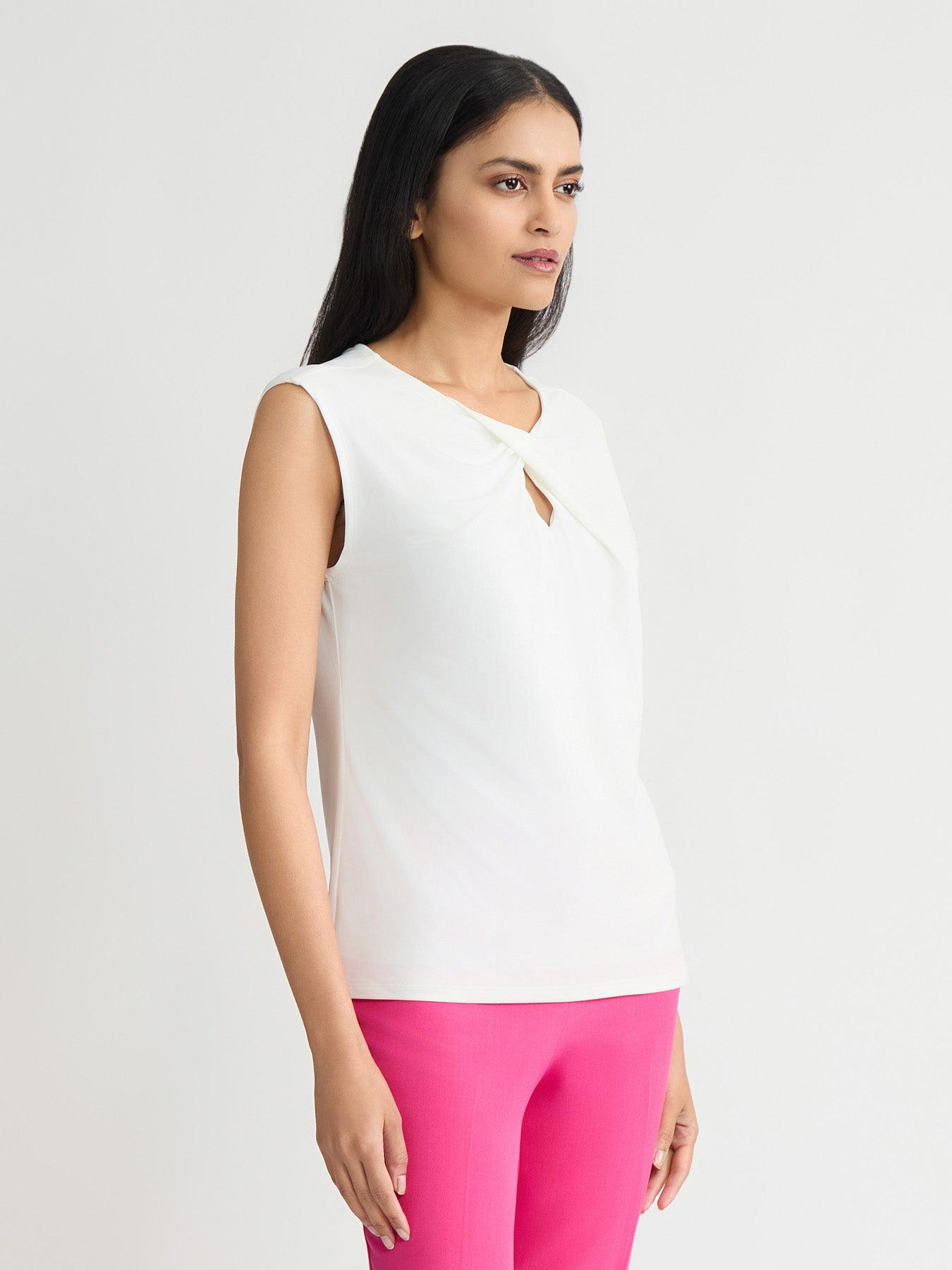 lily white leggings Keyhole Twist Neck Top