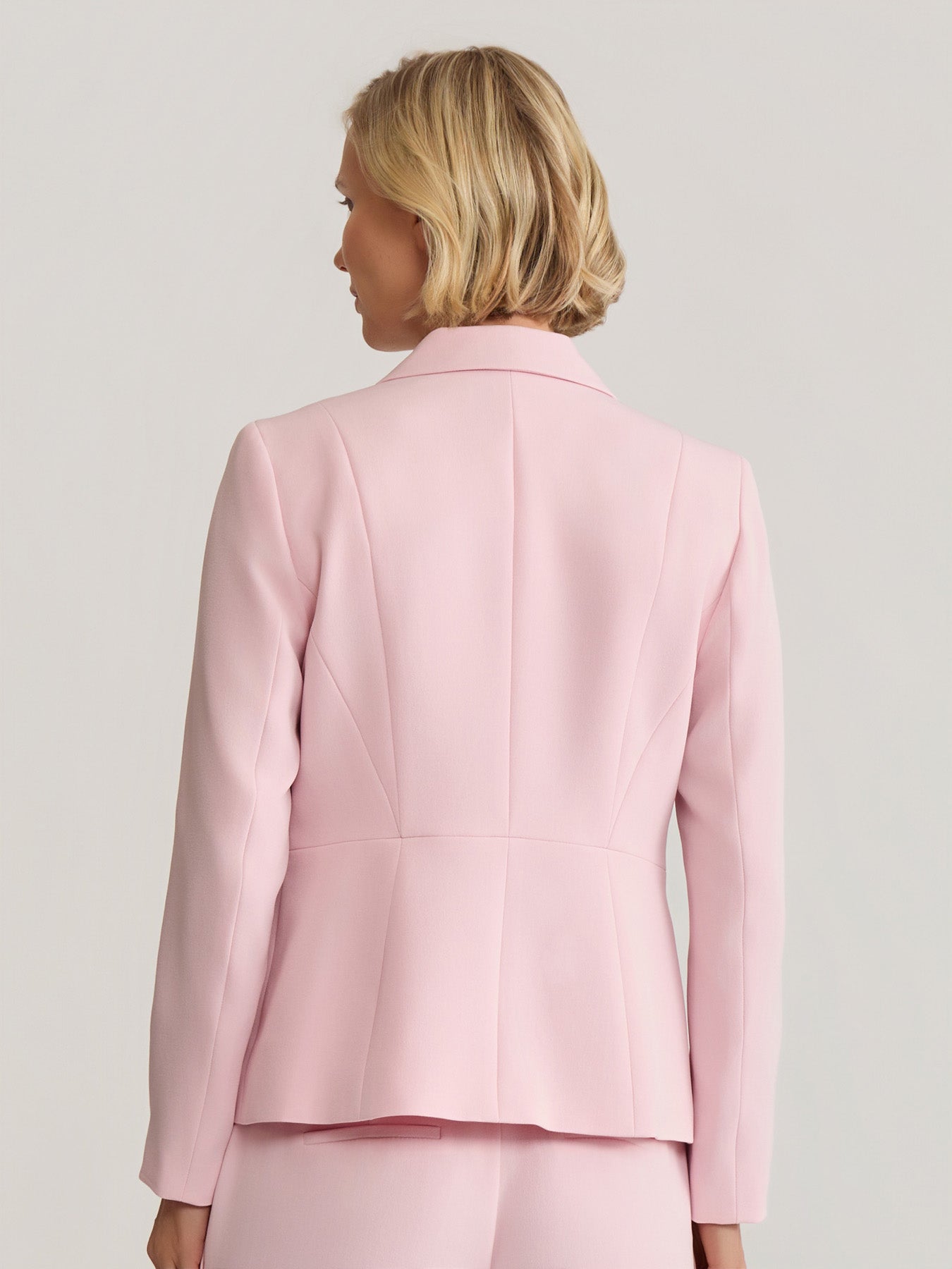 Plus One Button Princess Seam Blazer, Stretch Crepe