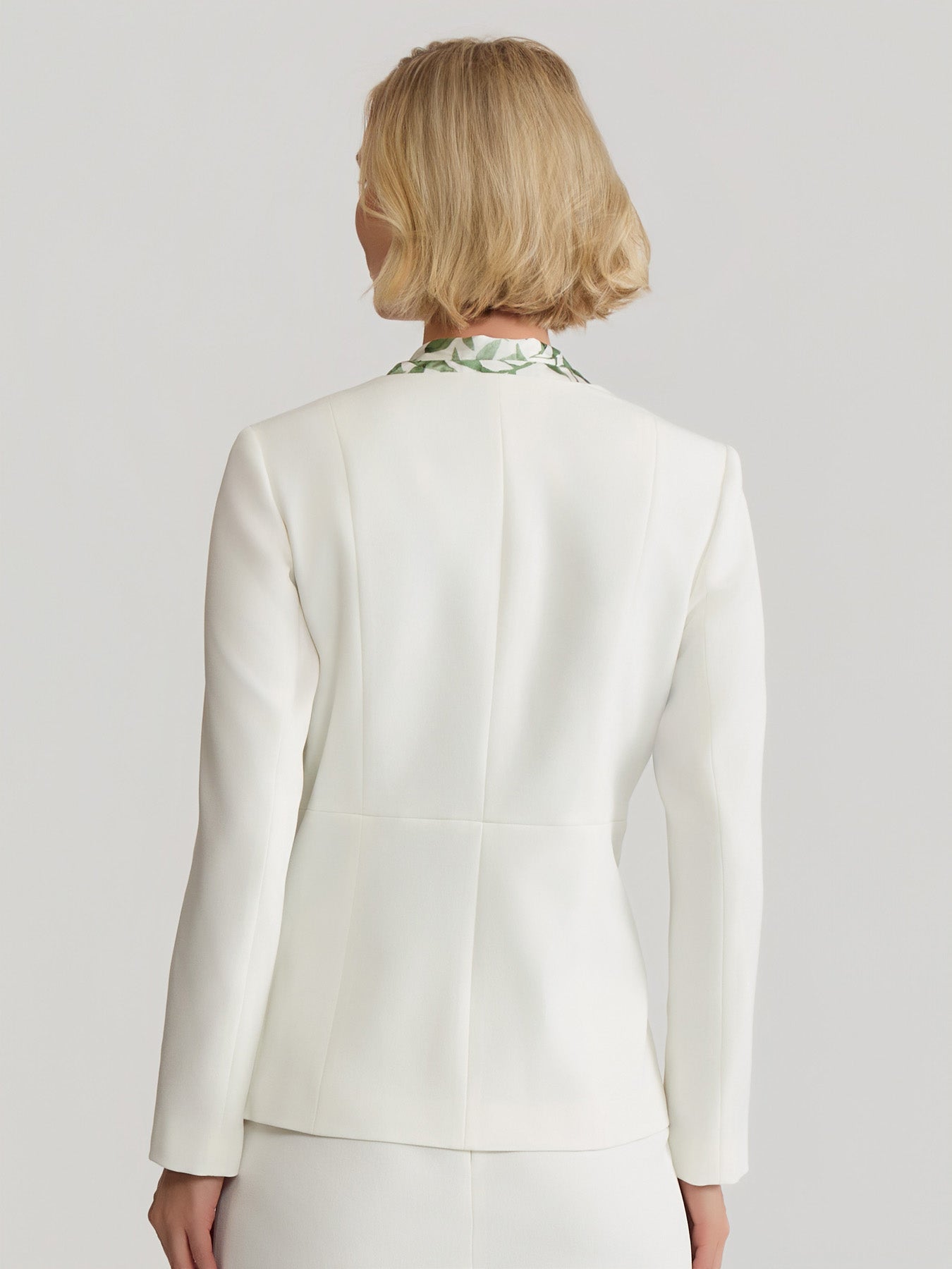 Peplum Jacket, Stretch Crepe in Vanilla Ice