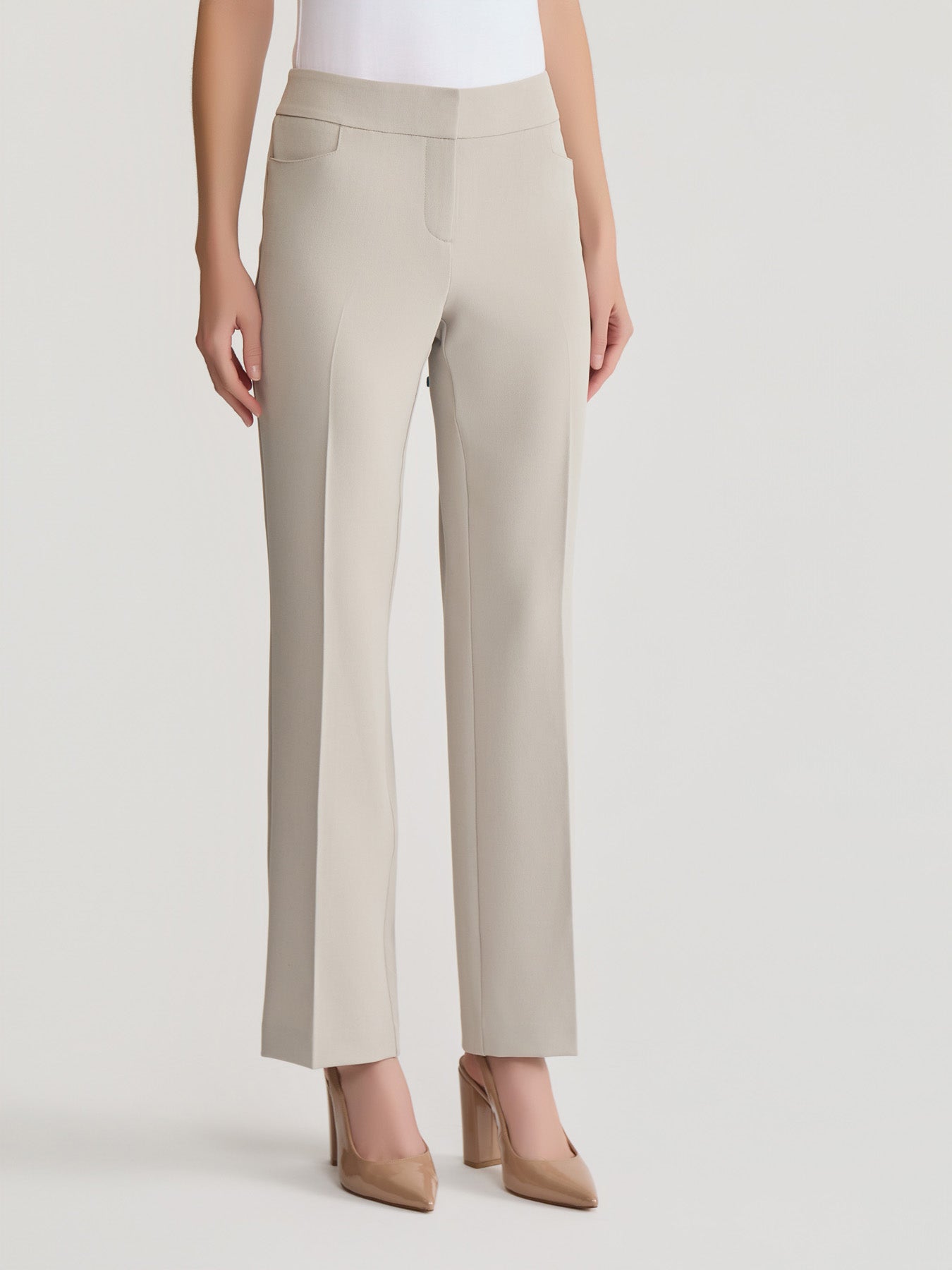 Plus Lily Trouser, Stretch Crepe in Summer Straw