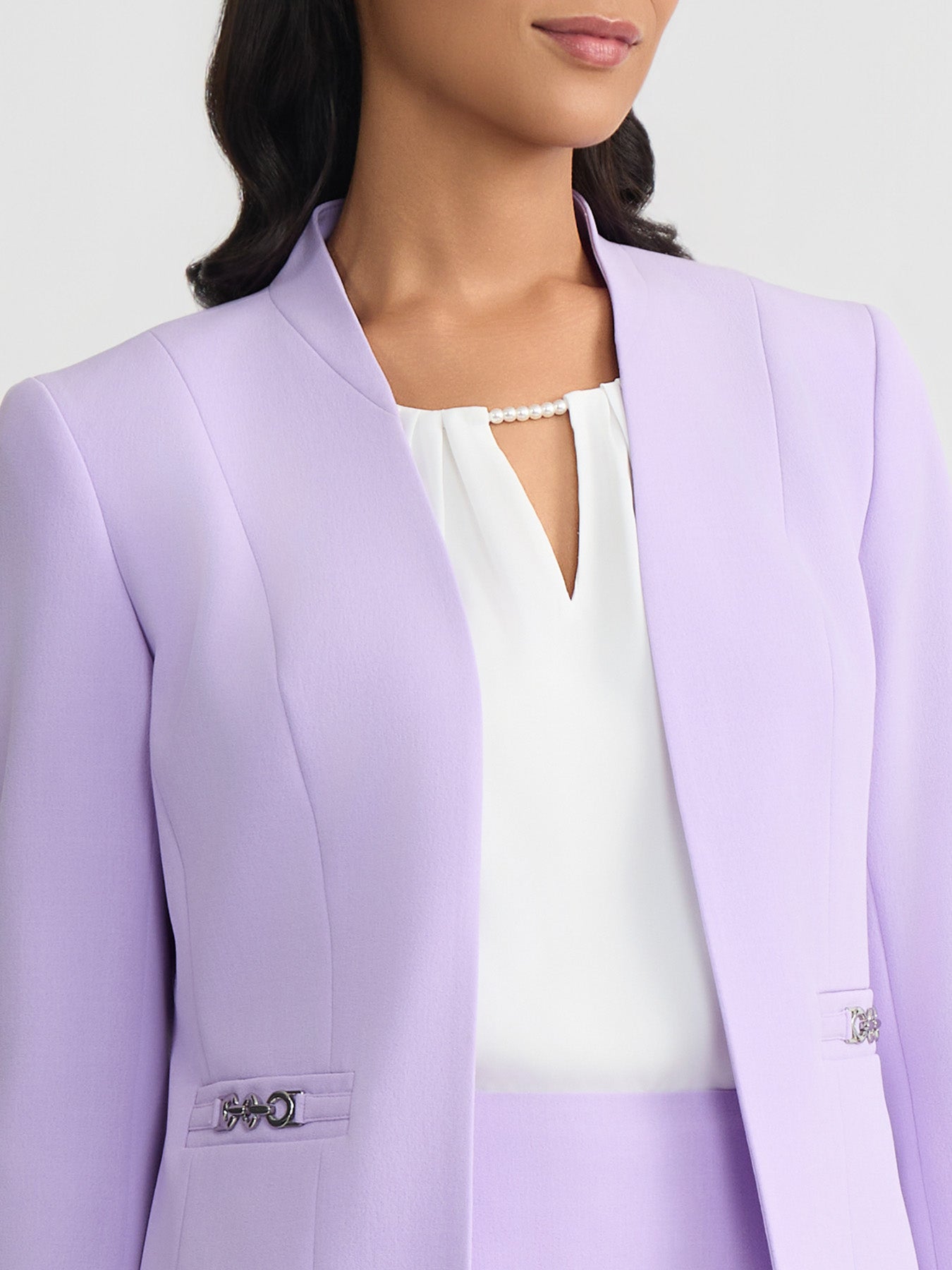 Plus Open Front Seamed Jacket