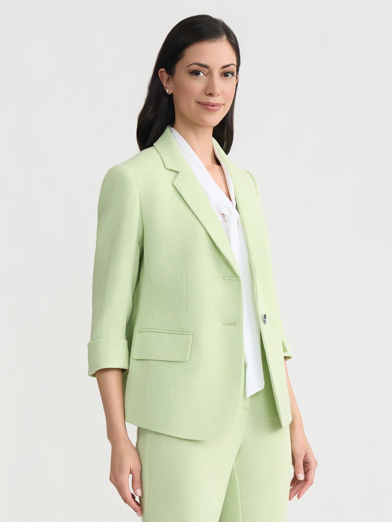 Kasper Women's Two Button Cuff Sleeve Jacket, 6 Kasper Women's Two Button Cuff Sleeve Jacket, 6