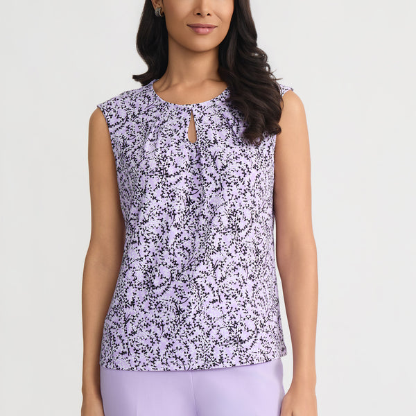 Keyhole Pleat Neck Top