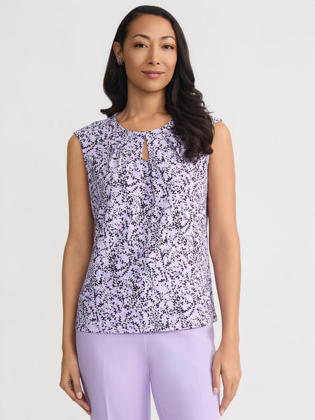 Keyhole Pleat Neck Top