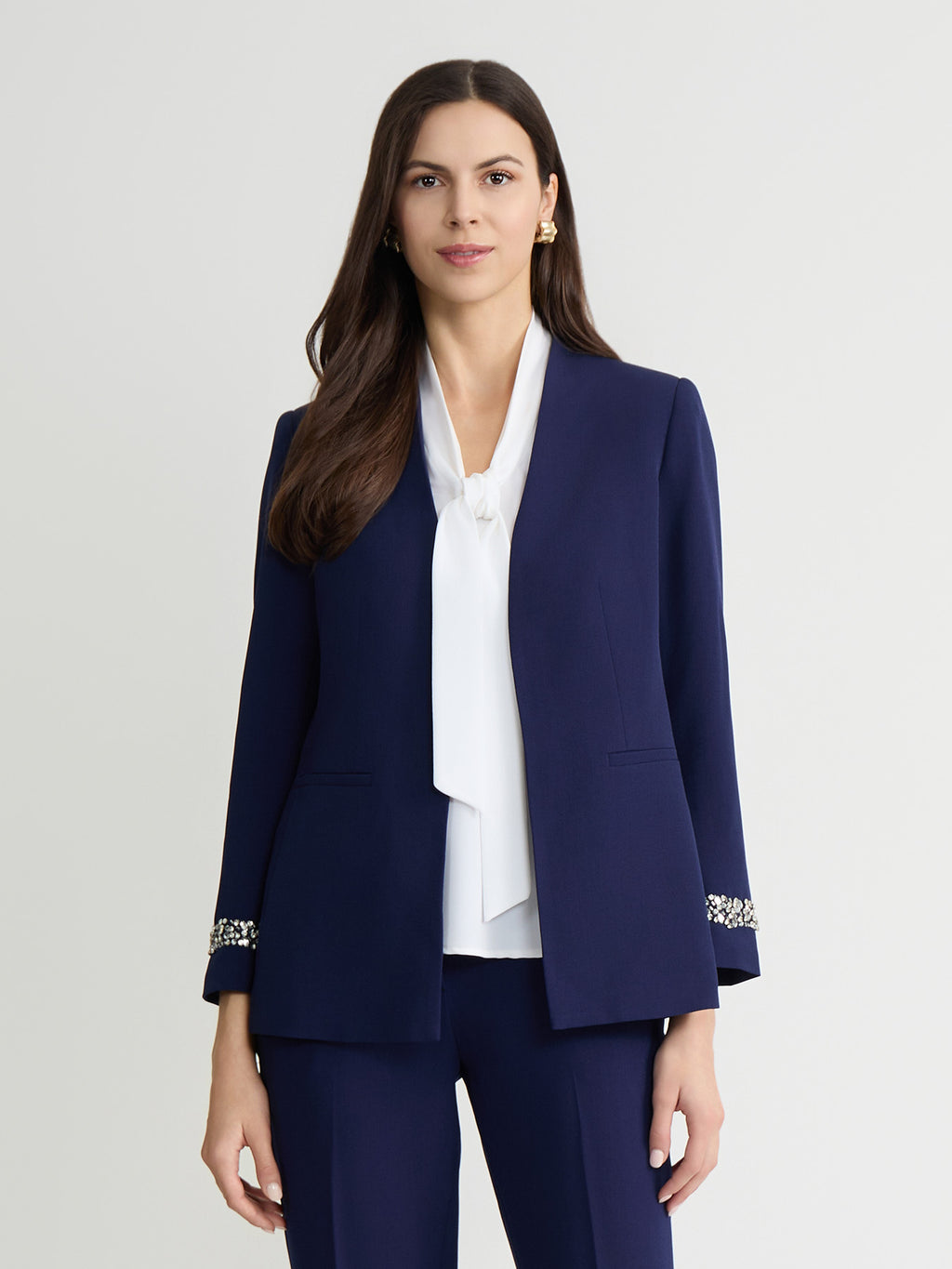 Plus Embellished Sleeve Jacket