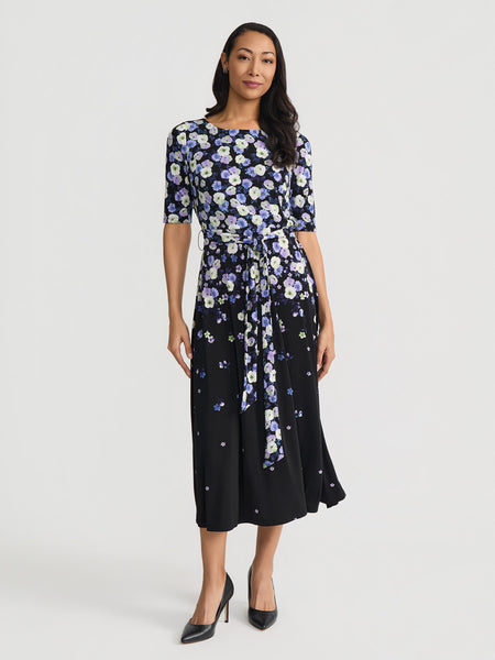 Short Sleeve Fit-and-Flare Dress