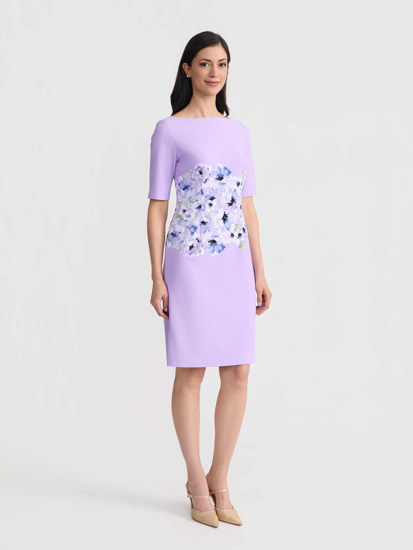 Plus Elbow Sleeve Sheath Dress