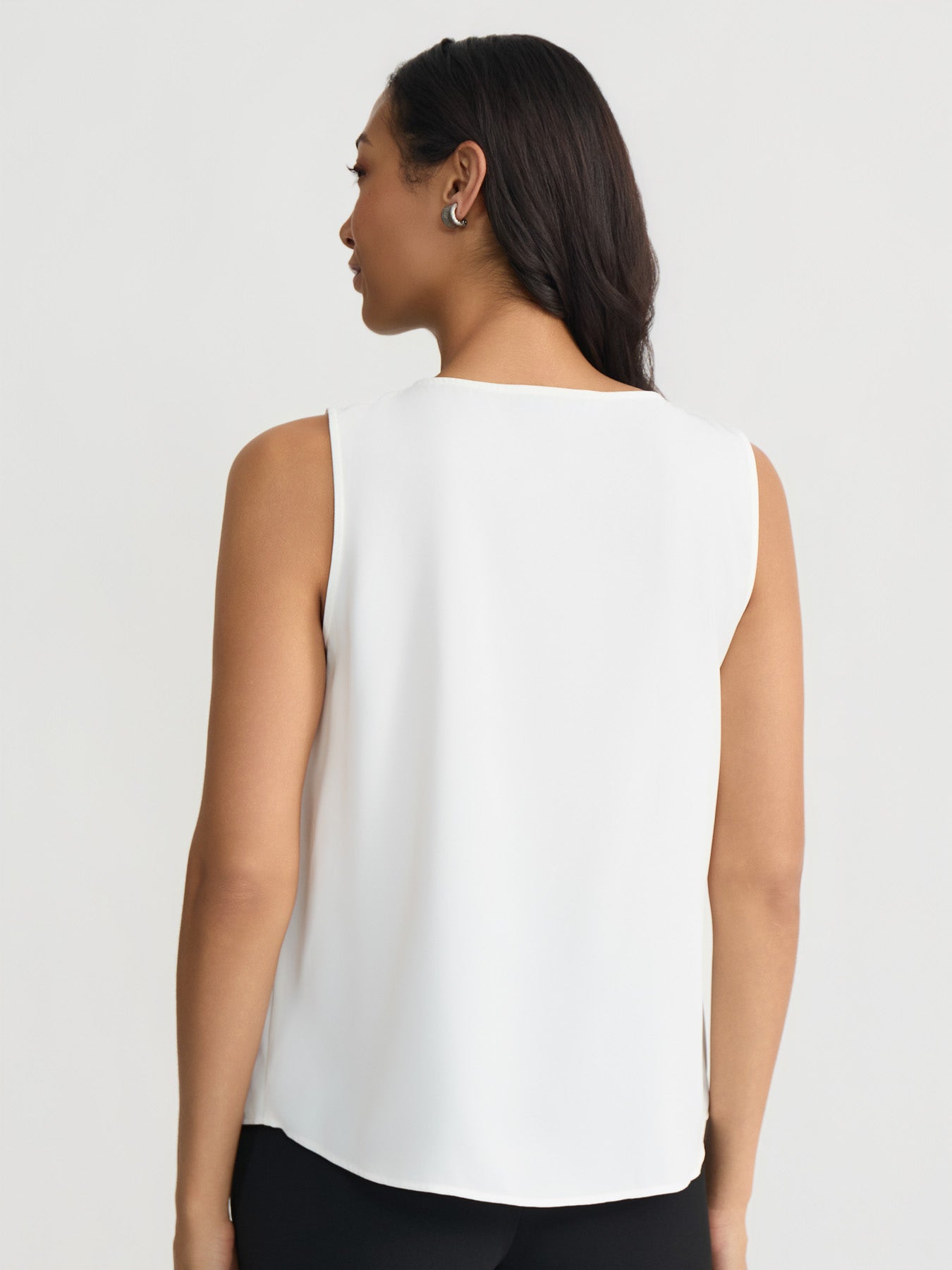 lily white tank top Pleat V-Neck Tank