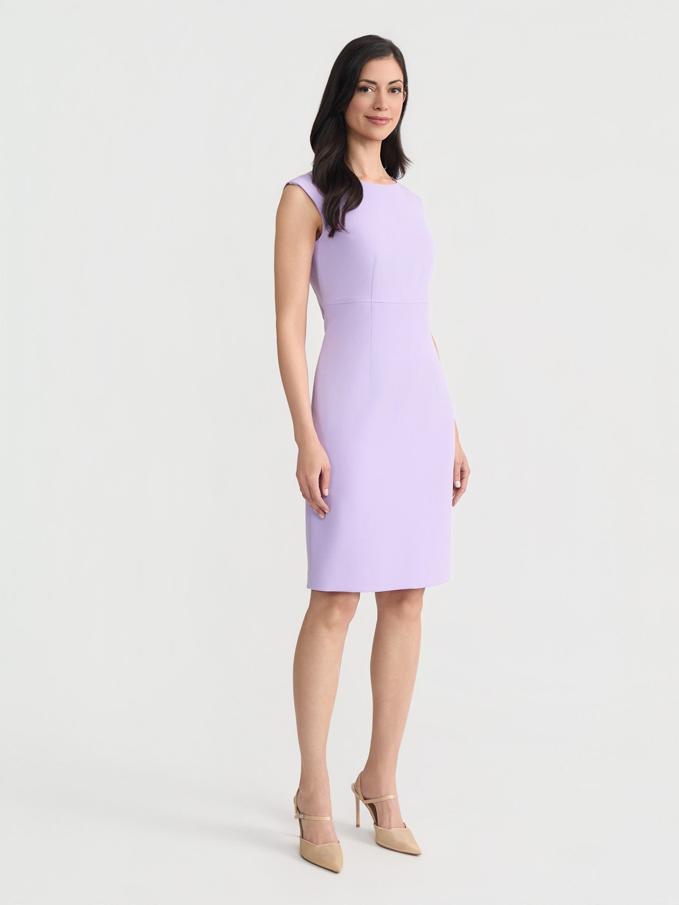 strapless open back dress Plus Jewel Neck Sheath Dress