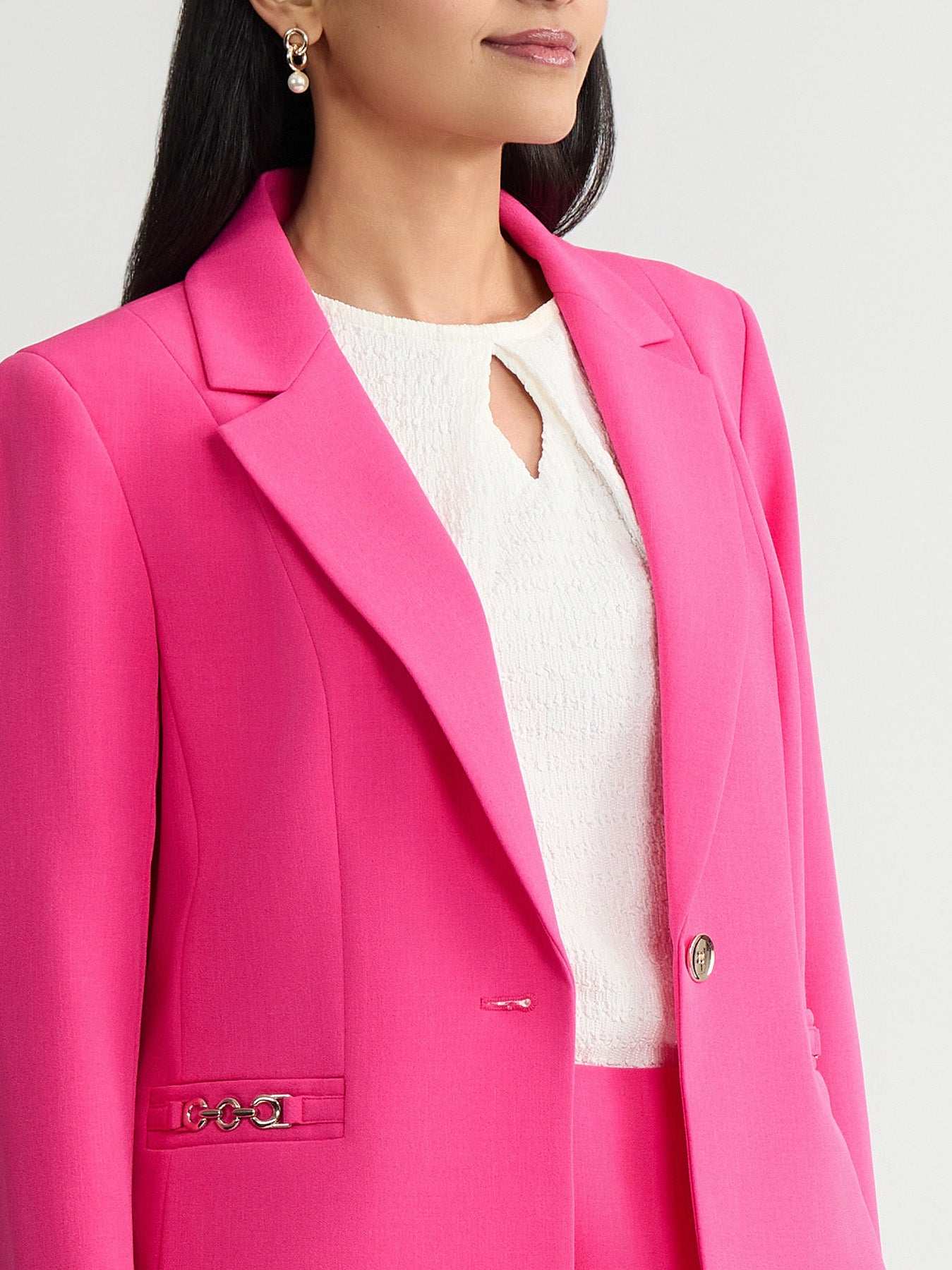 One Button Princess Seam Blazer