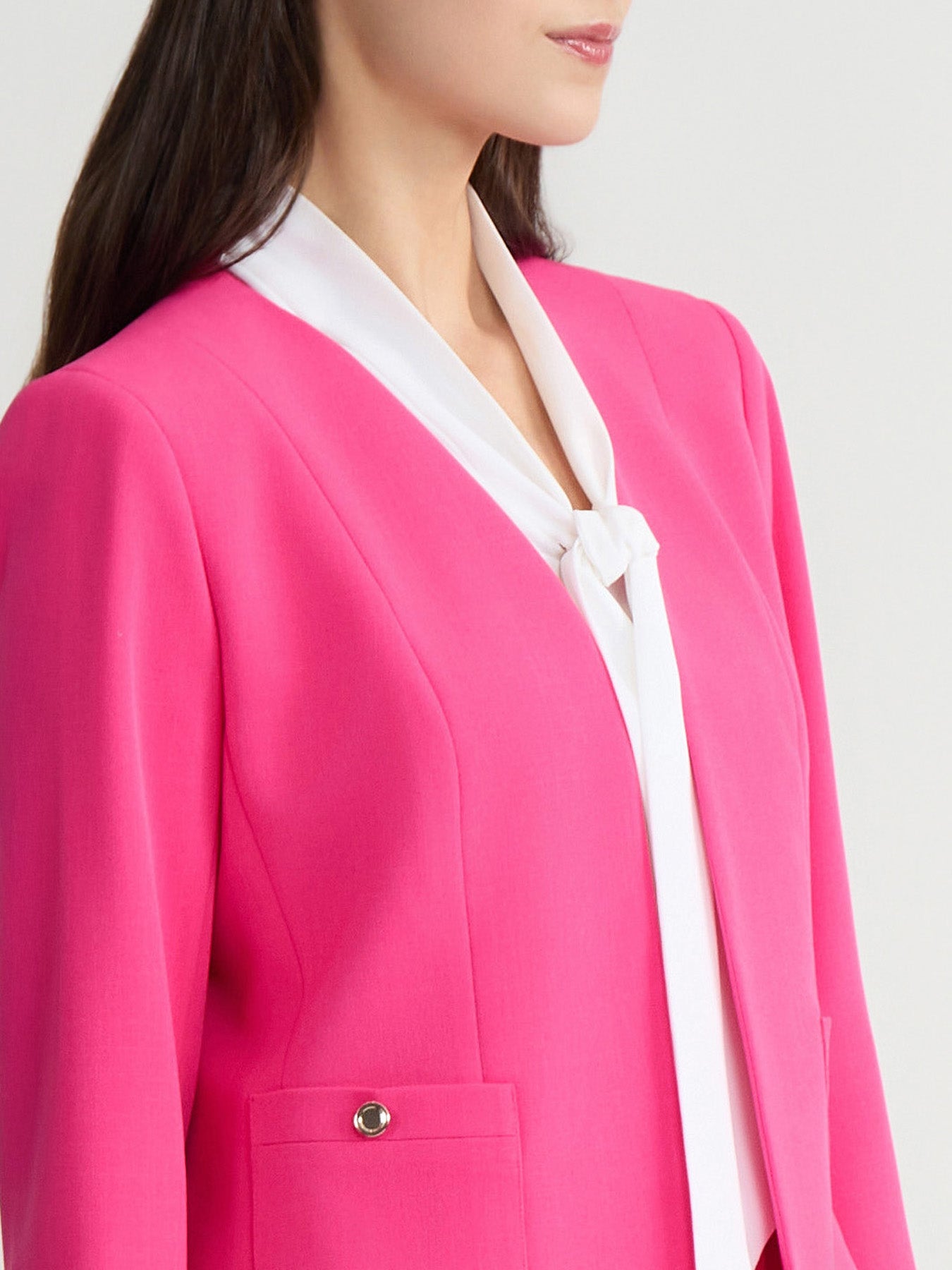 Open Front Seamed Jacket