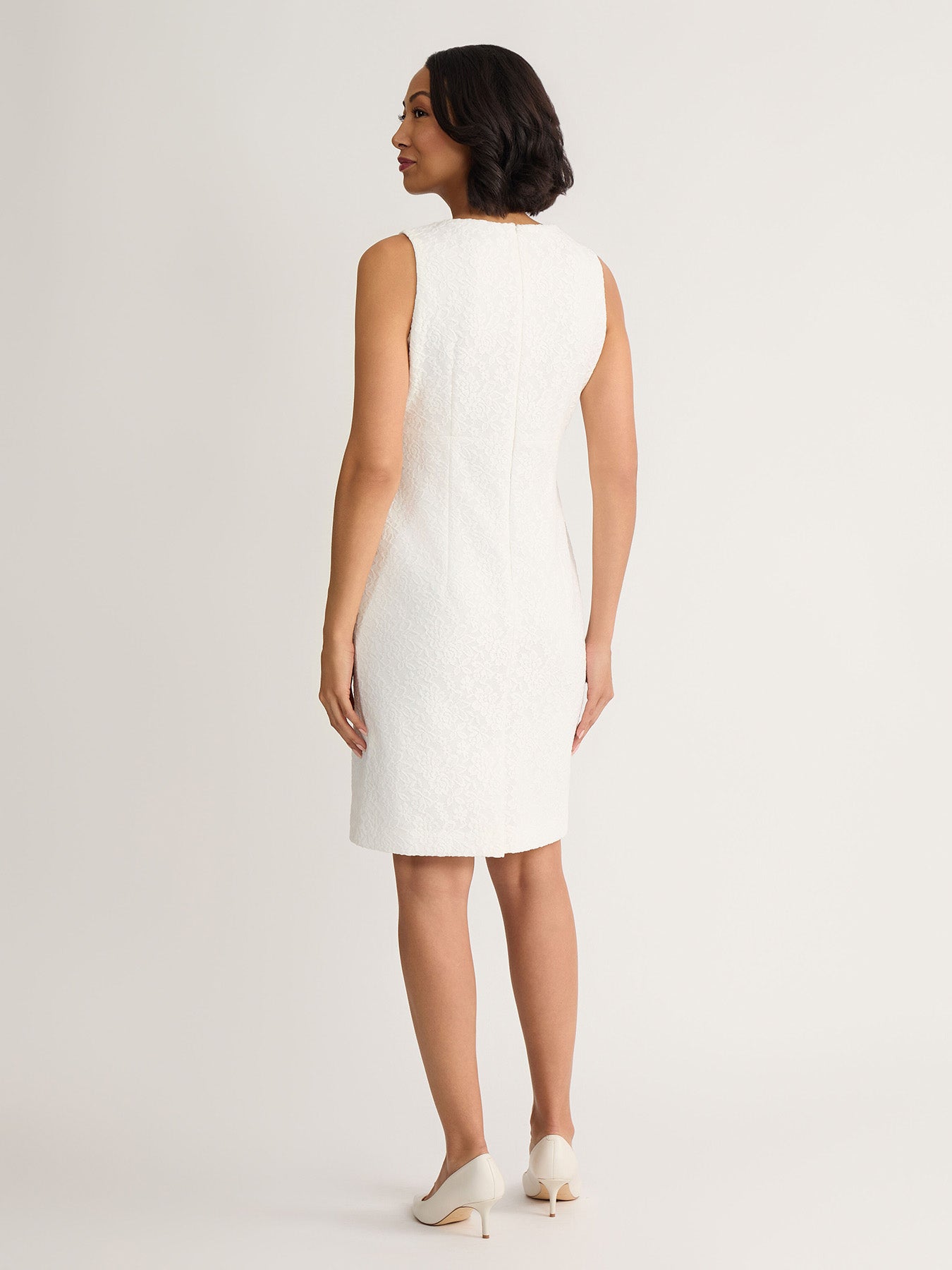 knee length dresses for ladies Jewel Neck Sheath Dress