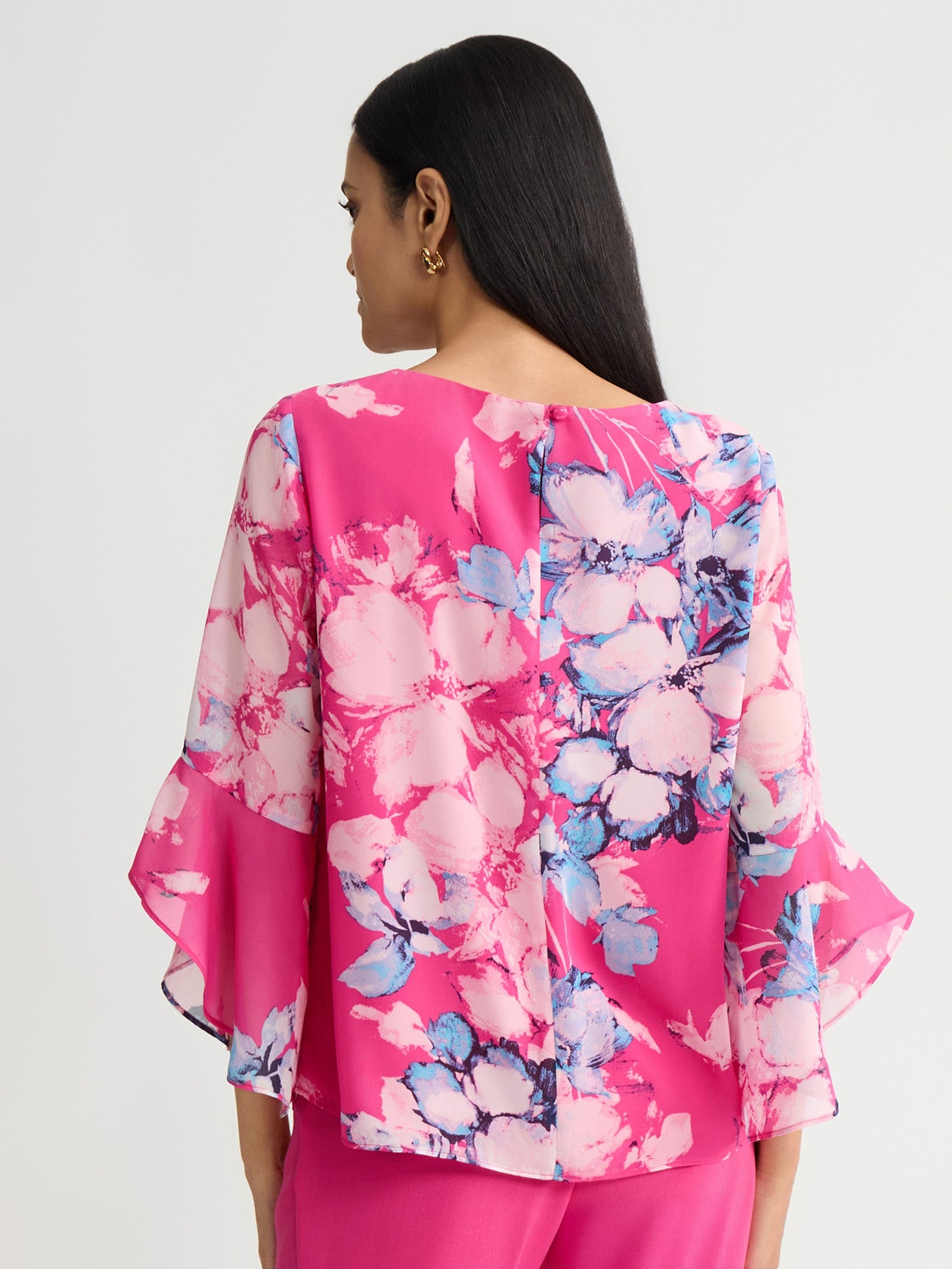 Plus Flounce Sleeve Blouse