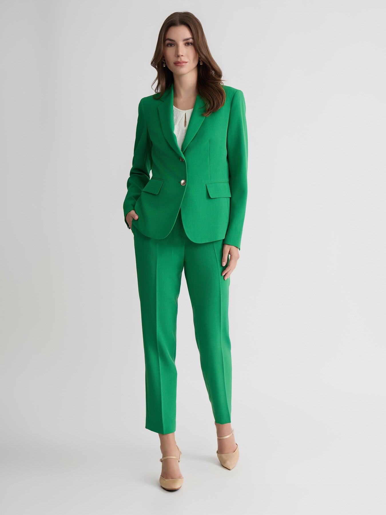 Kasper Women's Two Button Notch Collar Blazer, Green, 16