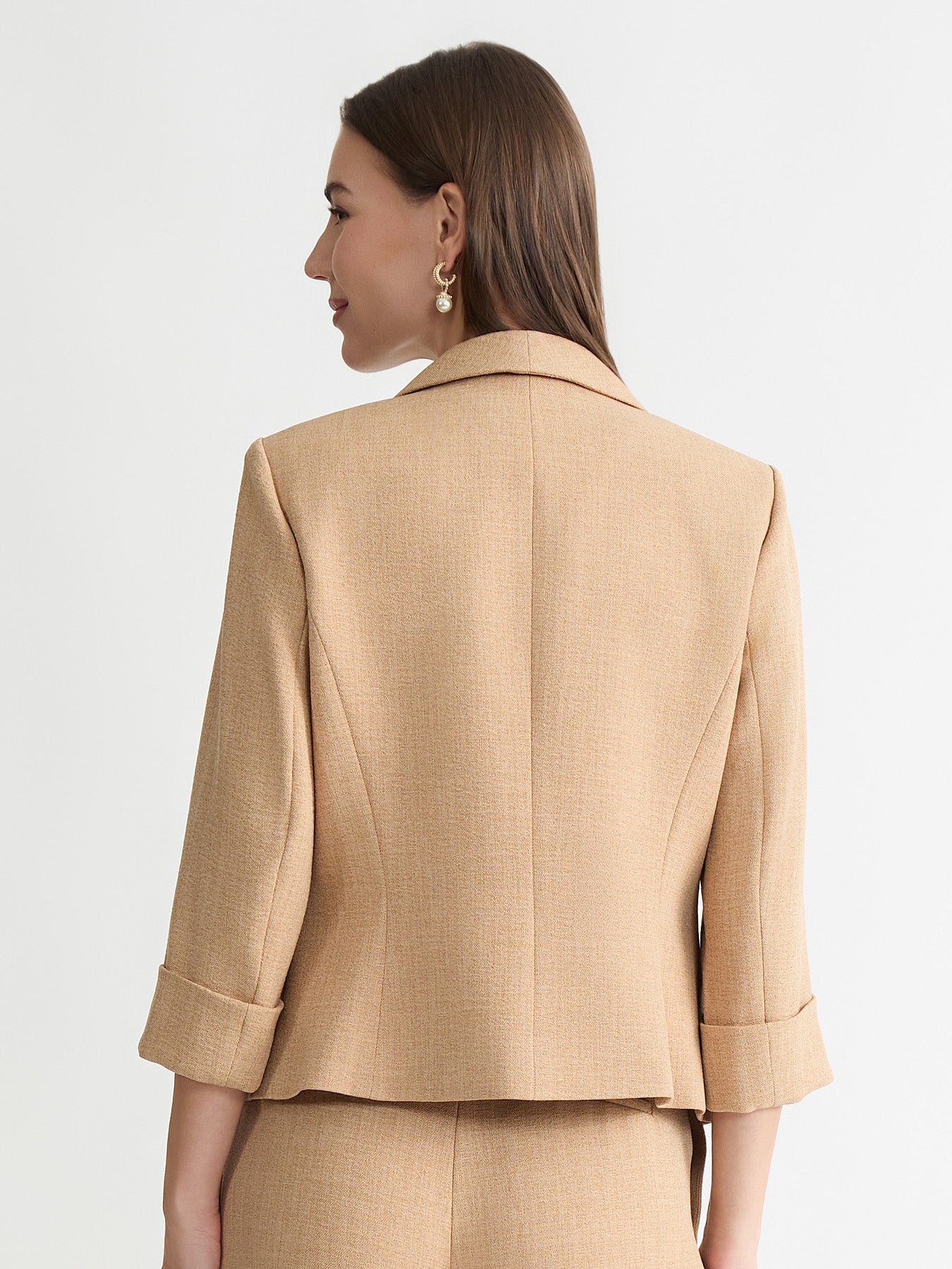 トップス NO ID. Linen Drape Shawl Collar Jacket Shawl Collar Jacket