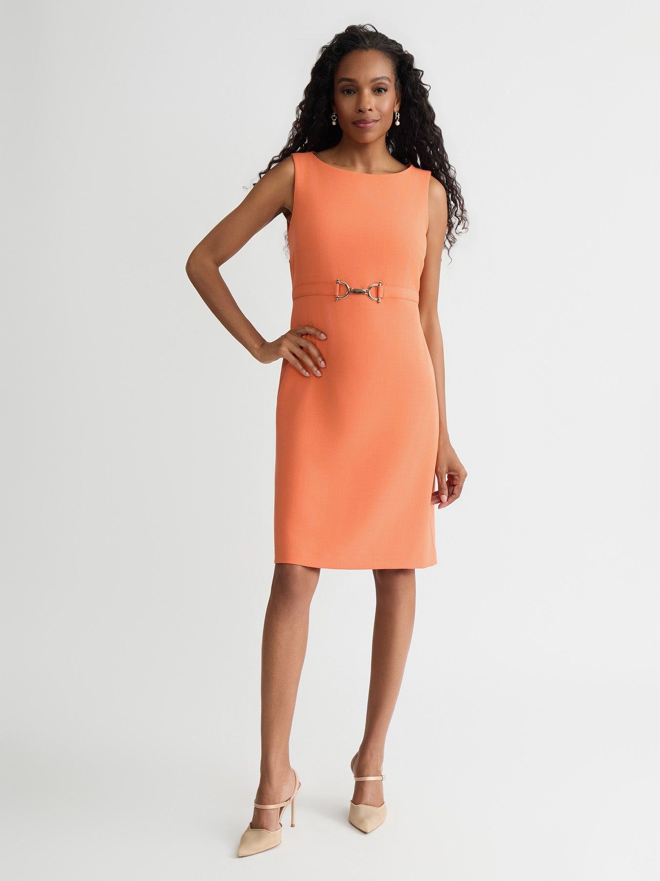 sheath dress Kasper Women's Belted Sheath Dress - Mandarin
