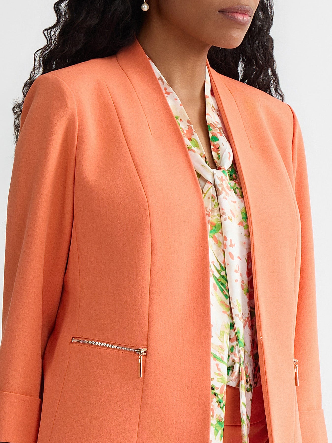 Open Front Seamed Jacket