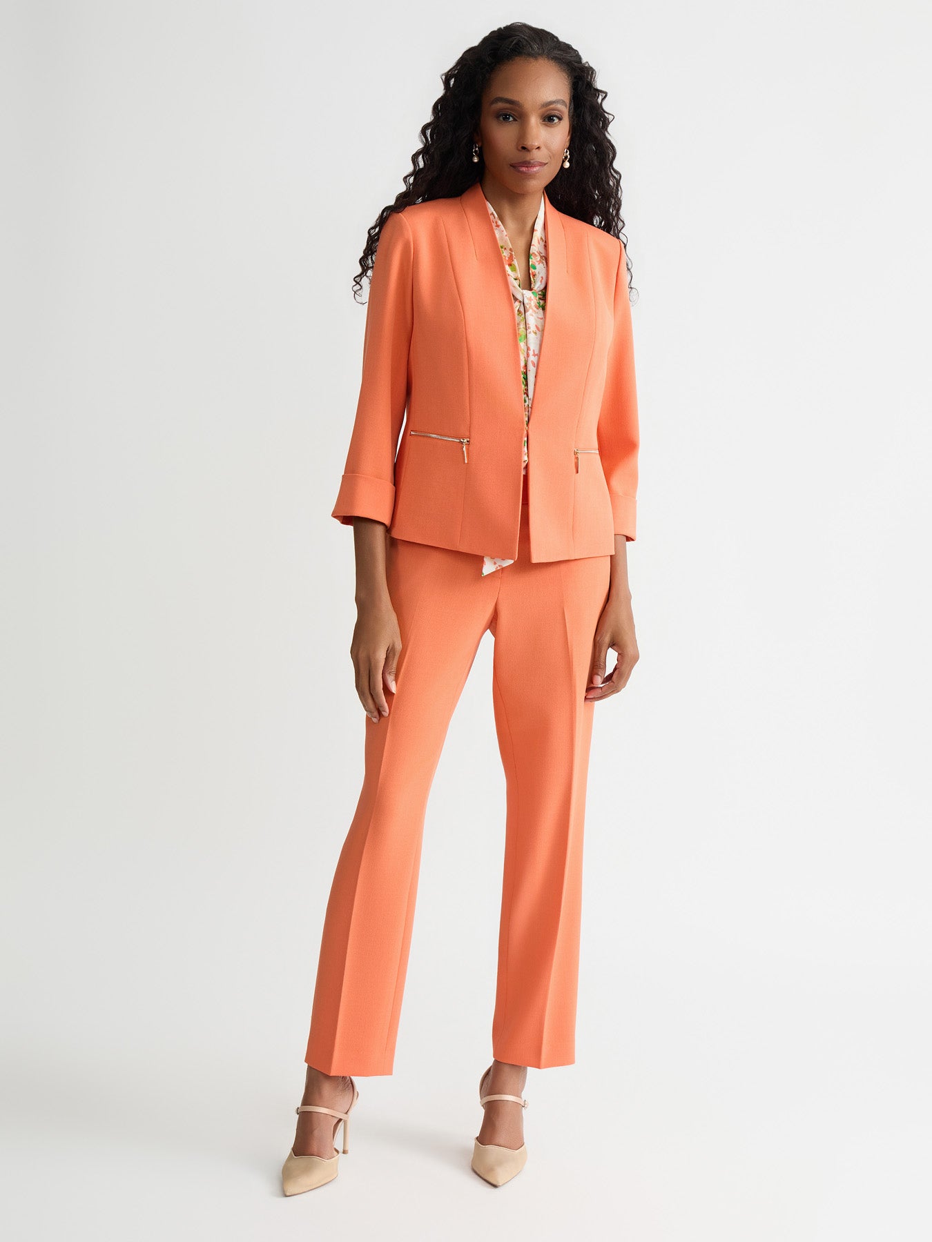 Plus Open Front Seamed Jacket