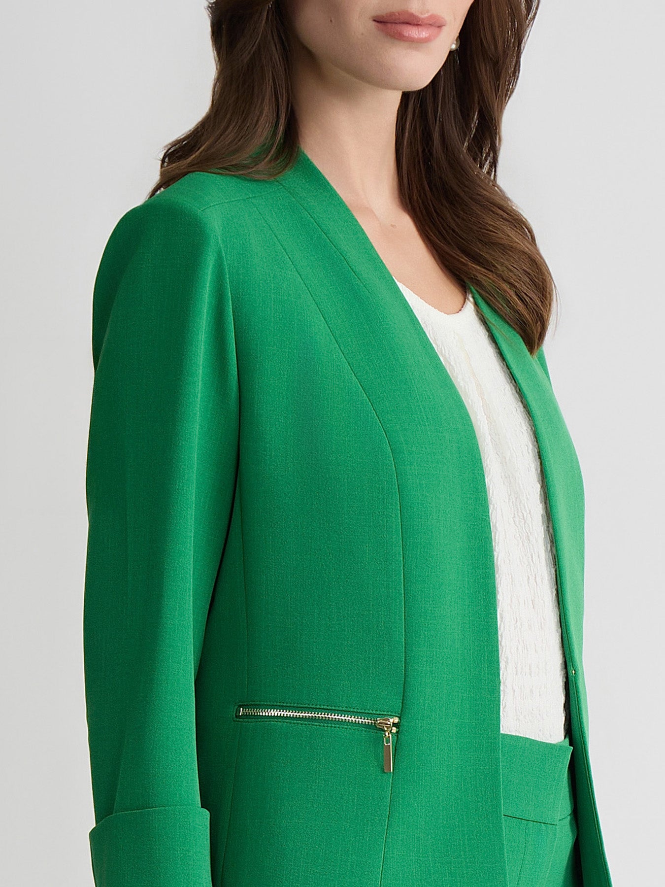 Open Front Seamed Jacket