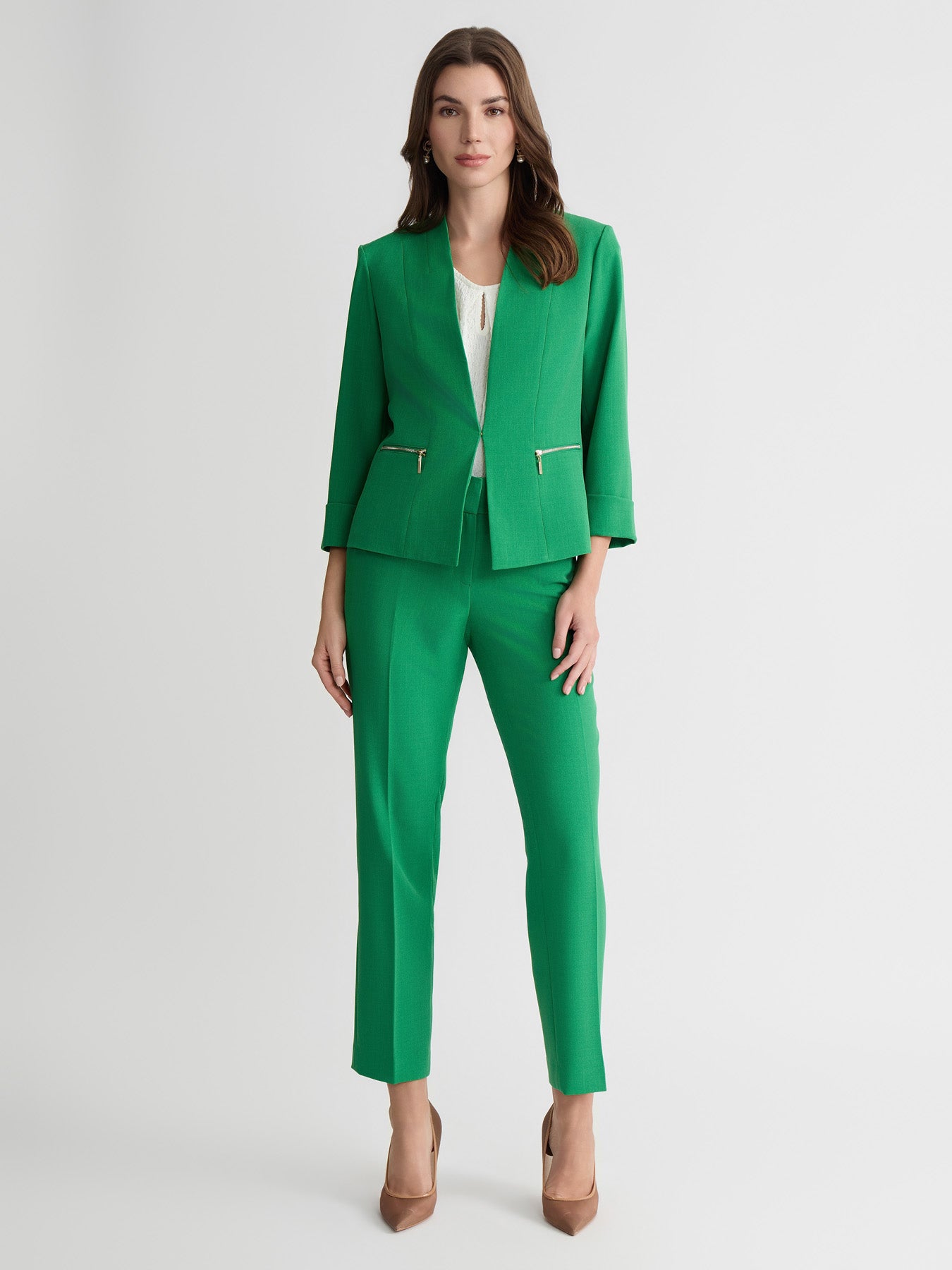 Open Front Seamed Jacket