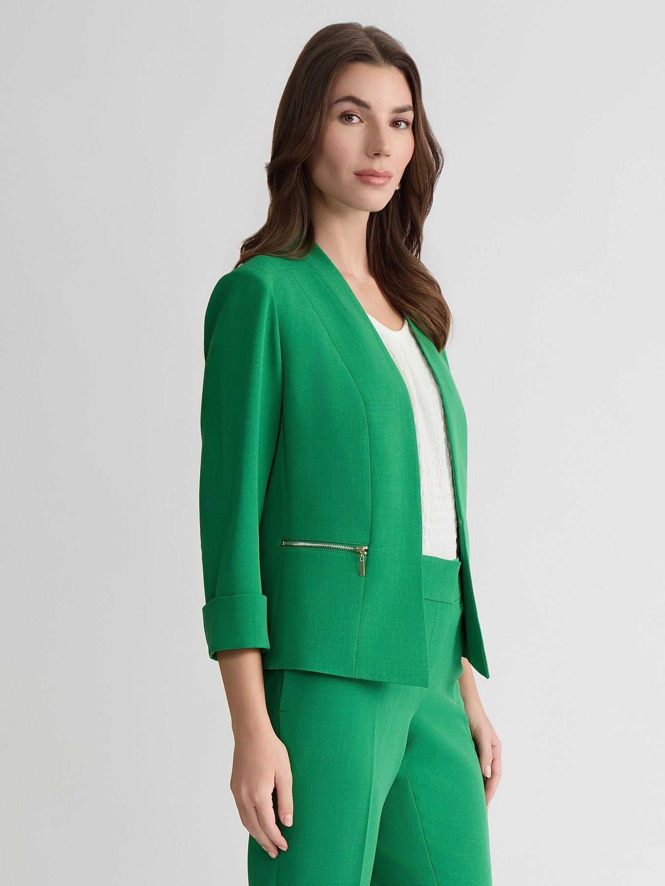 ミントグリーン オーバーサイズ ジャケット Open Front Seamed Jacket
