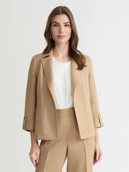 Plus Open Front Lapel Jacket