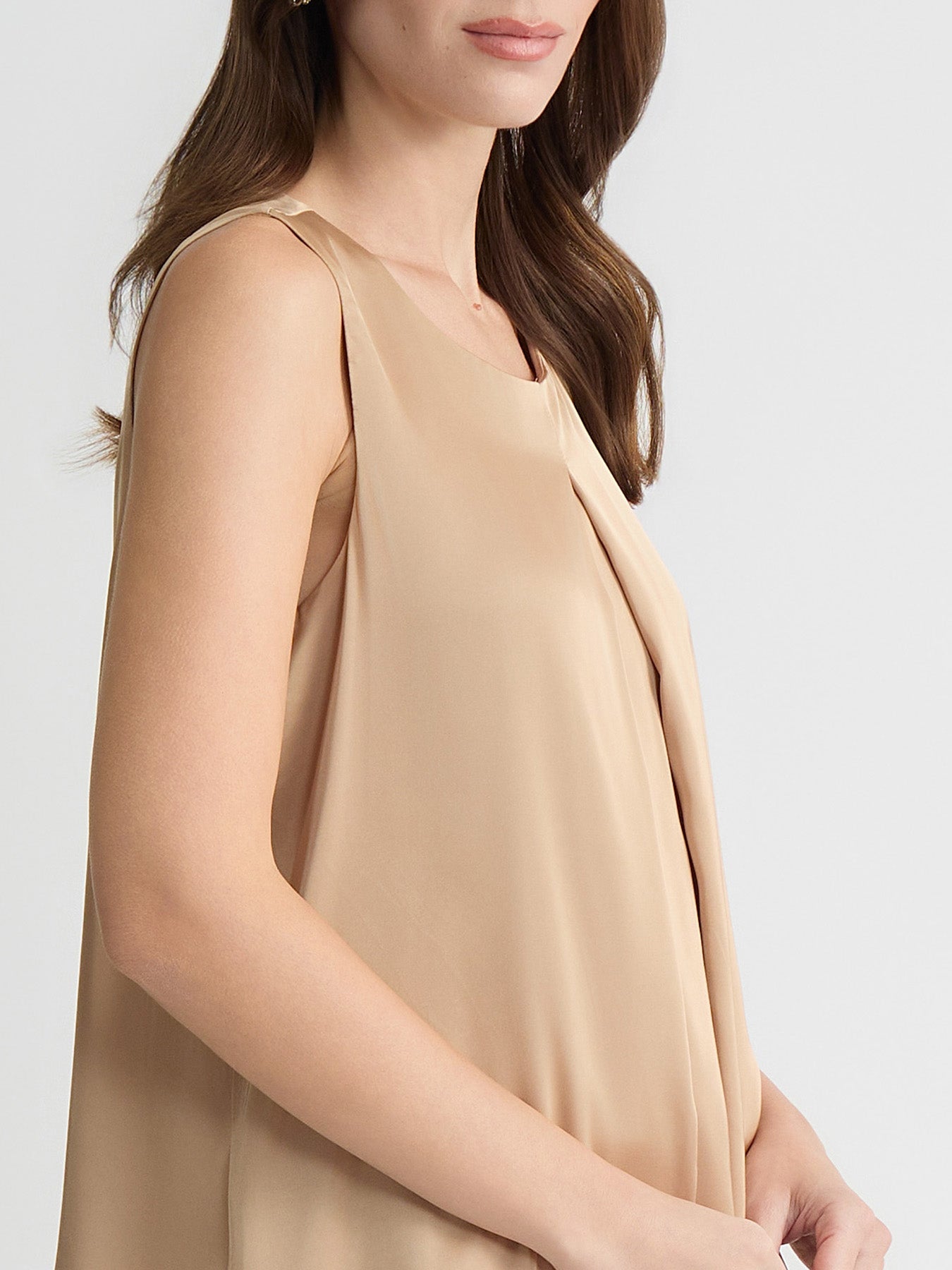 Box Pleat Sleeveless Blouse