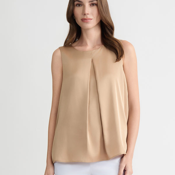 Box Pleat Sleeveless Blouse