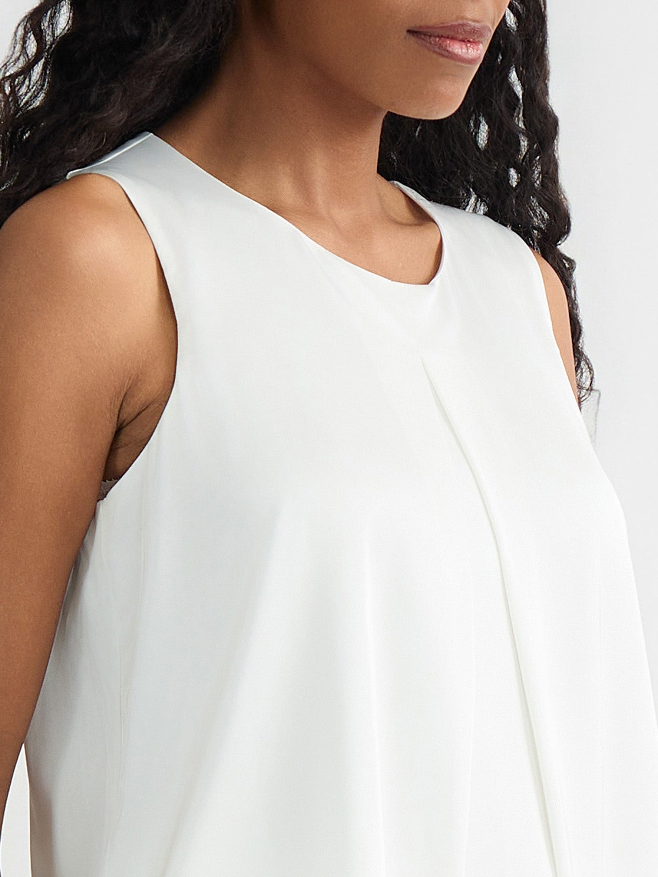 Petite Box Pleat Sleeveless Blouse