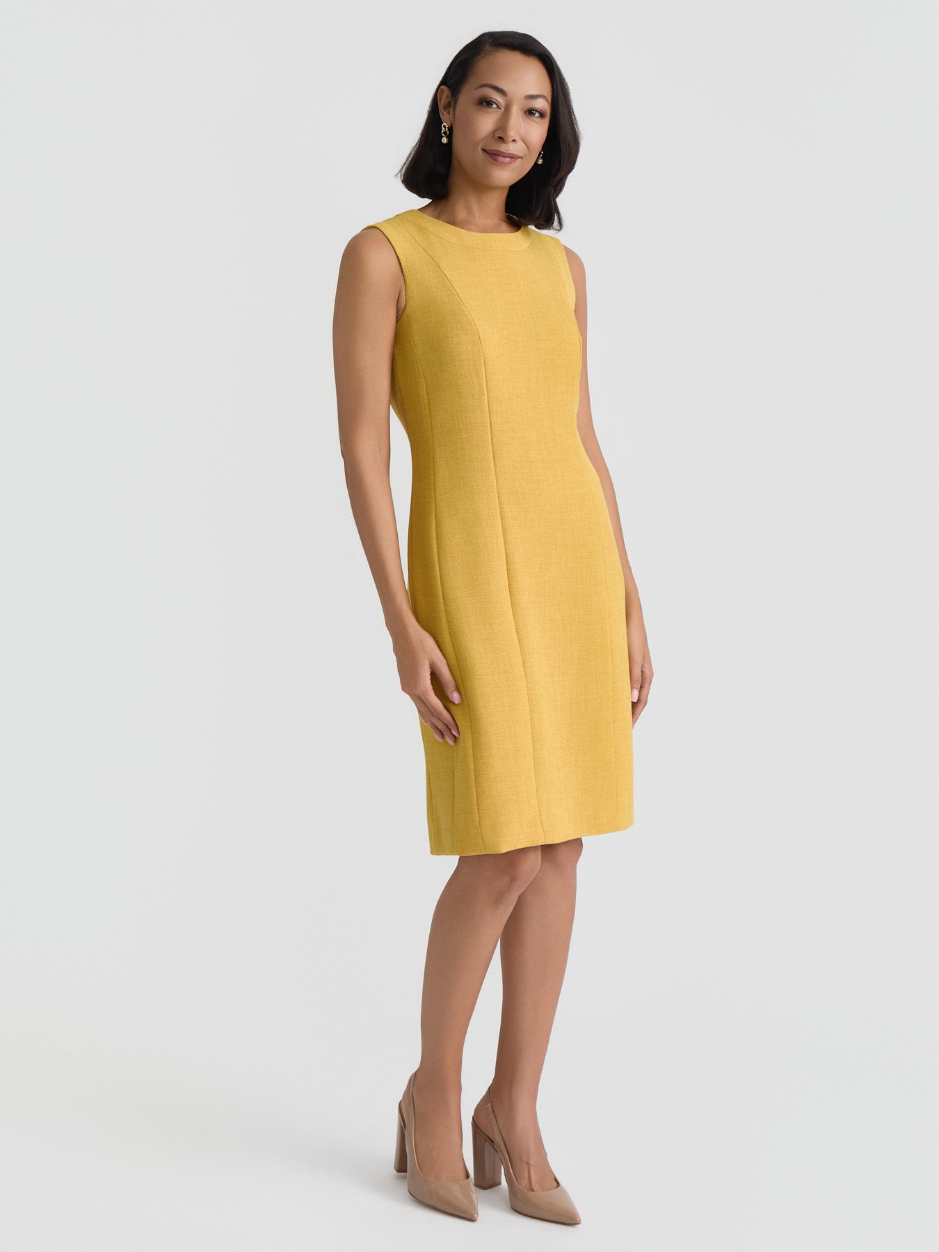 Kasper Women's Missy Pebble Crepe Seamed Sheath Dress, 12