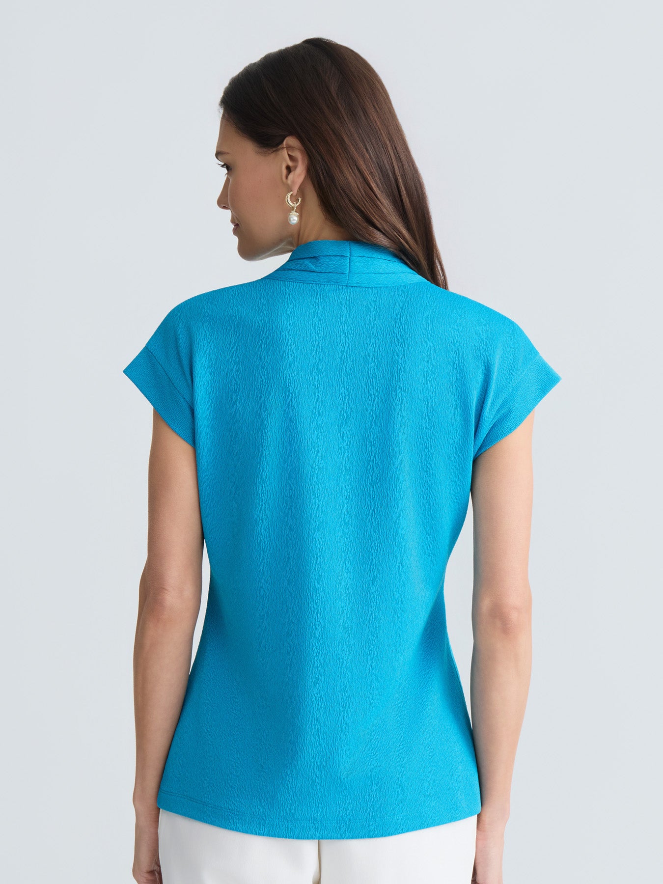 Petite Funnel Neck Sleeveless Top