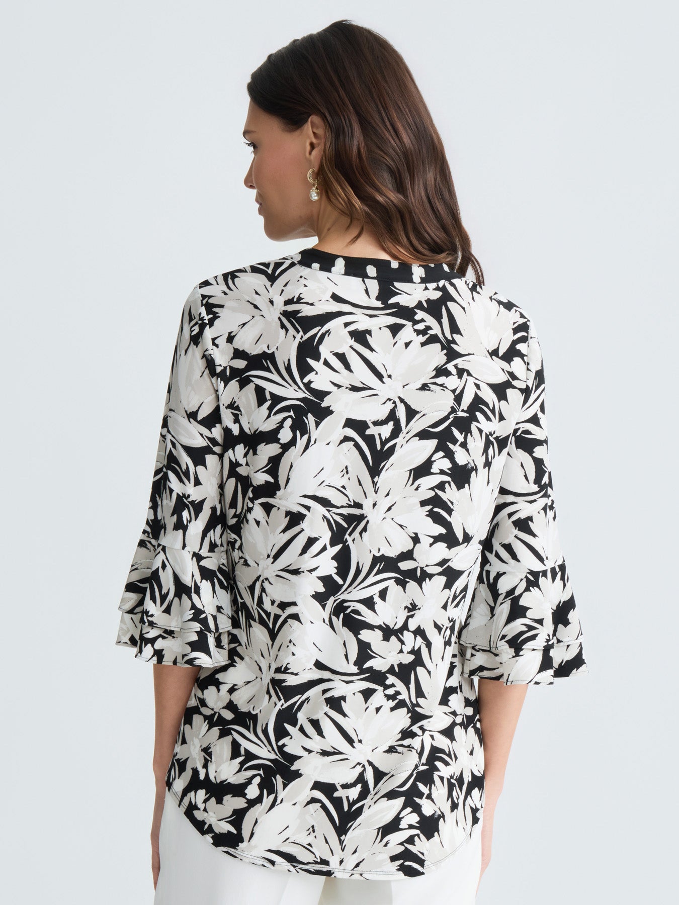 Tonal Floral Print Top