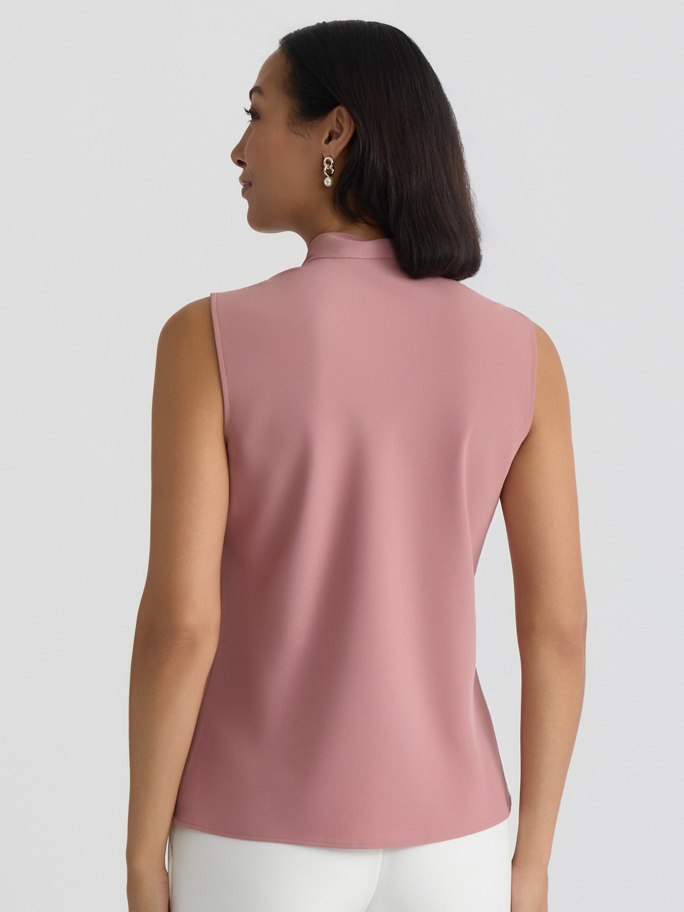 Tie Neck Sleeveless Blouse