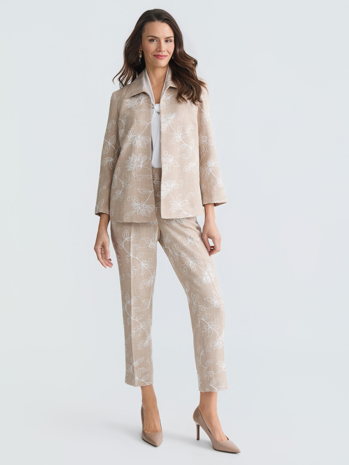 Open Front Embroidered Jacket