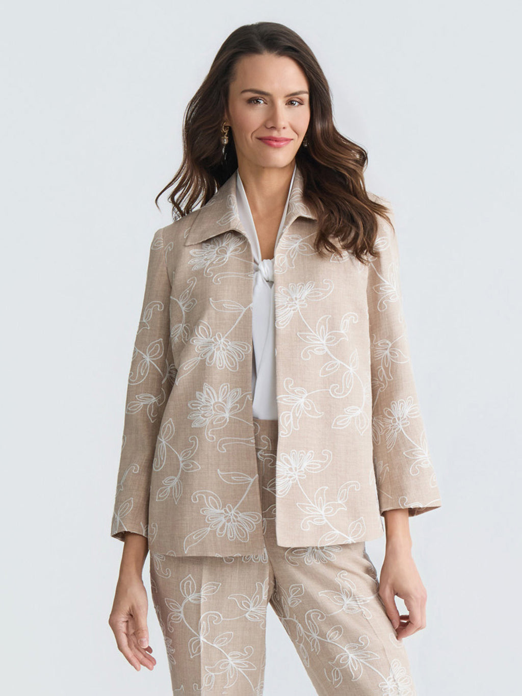 Ameri CUT JACQUARD JACKET SET UP アイボリーM CUT JACQUARD JACKET