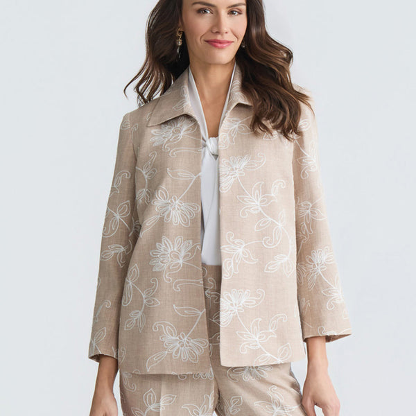 Open Front Embroidered Jacket