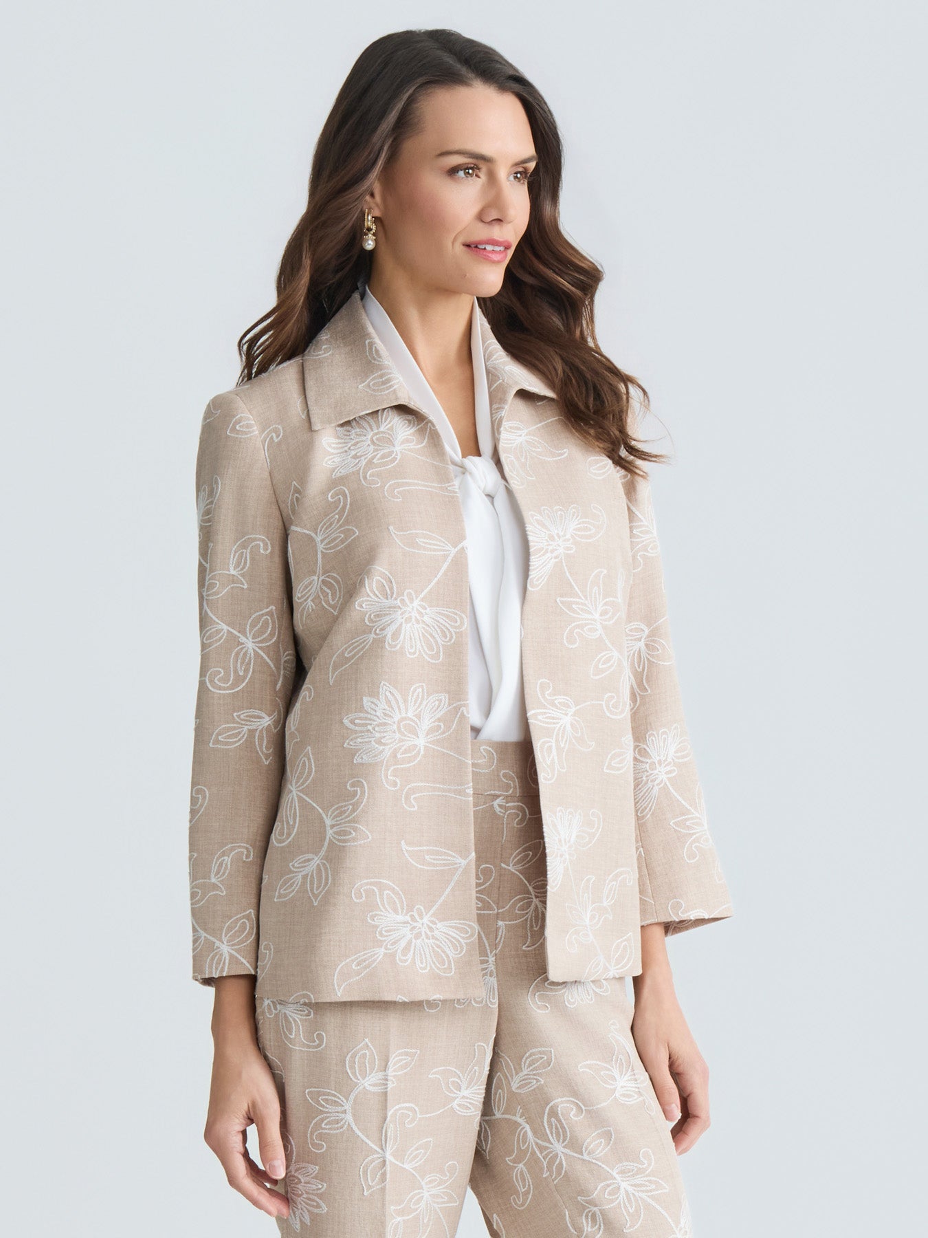 Open Front Embroidered Jacket