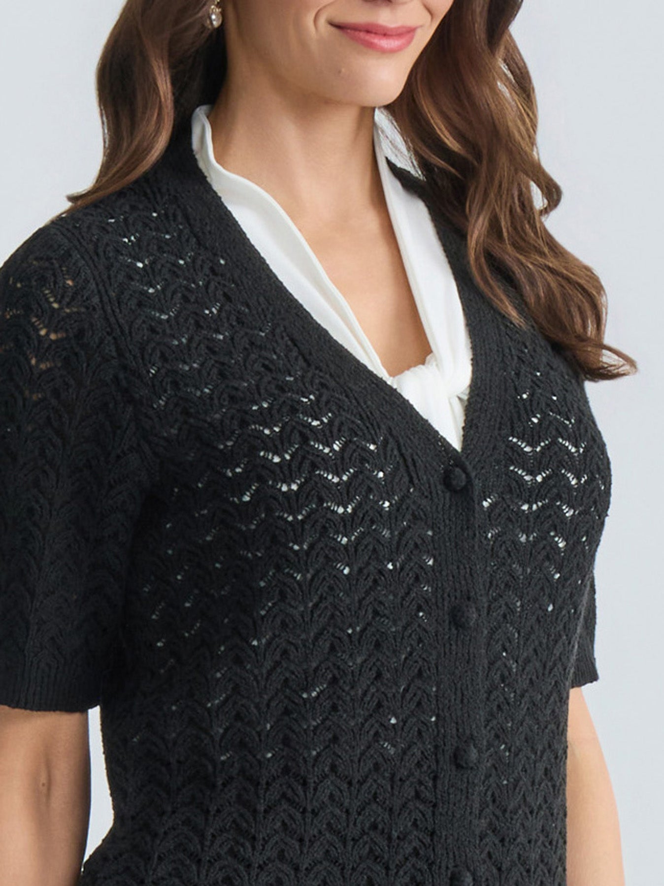 Texture Stitch Button Front Cardigan