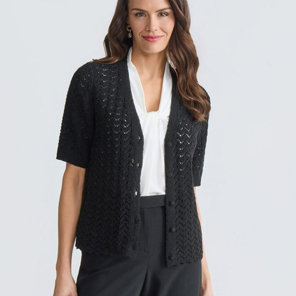 Texture Stitch Button Front Cardigan