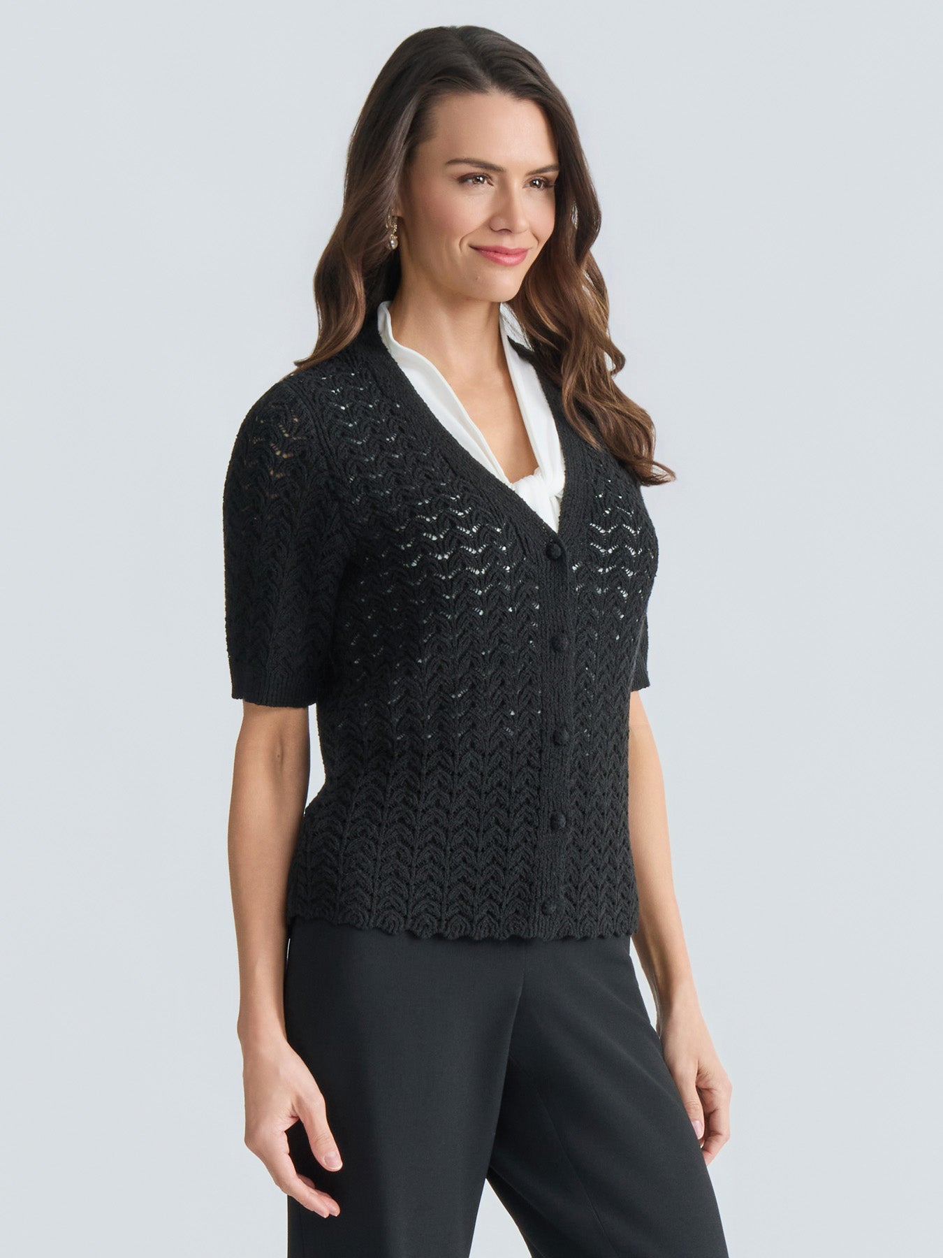 Texture Stitch Button Front Cardigan