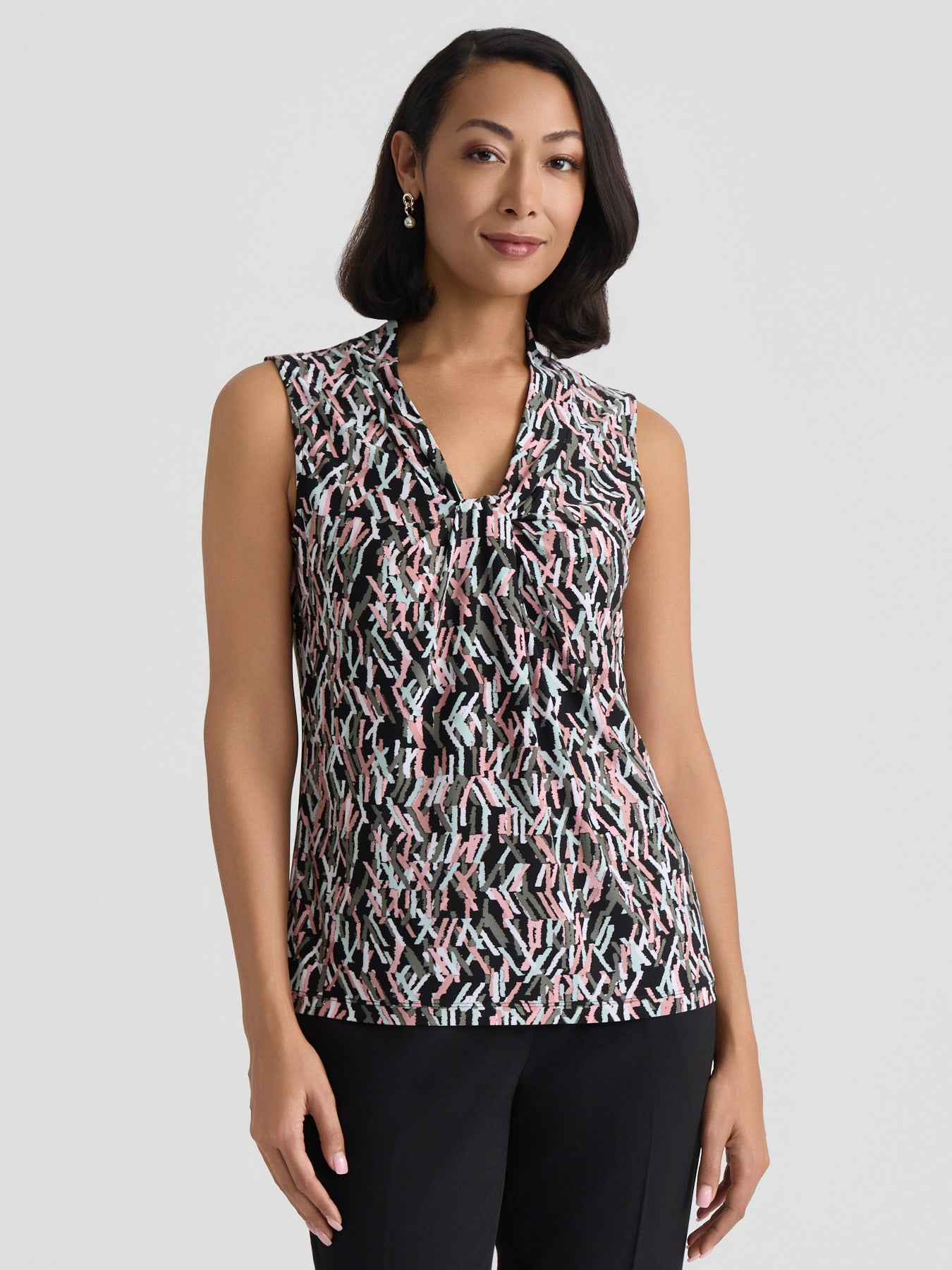 Plus Knot Front Sleeveless Top