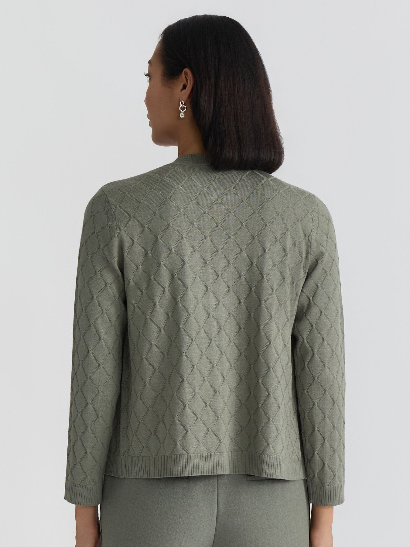 トップス STONE  D's Knit Cardigan Diamond Stitch Cardigan