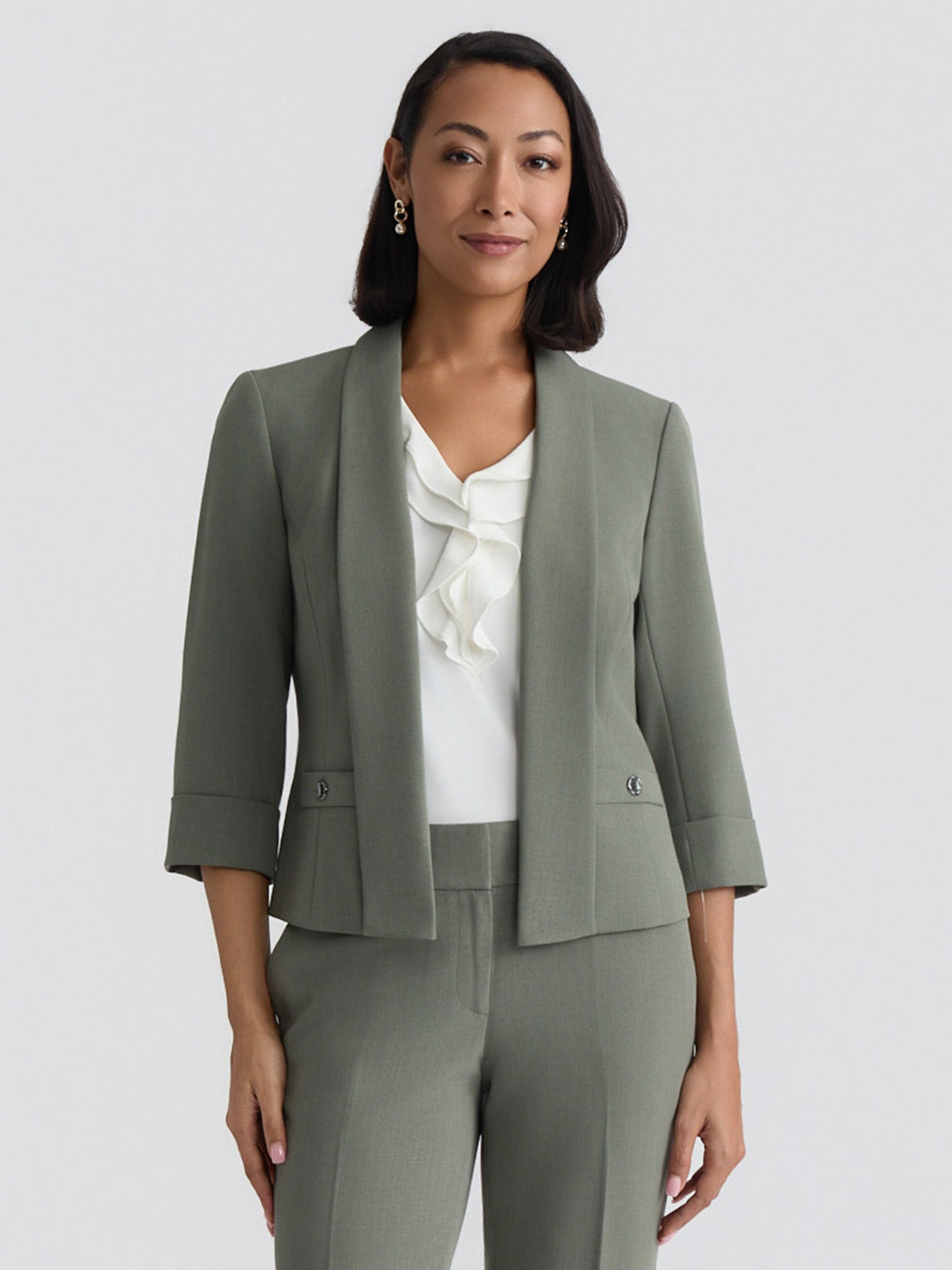 Plus Shawl Collar Jacket