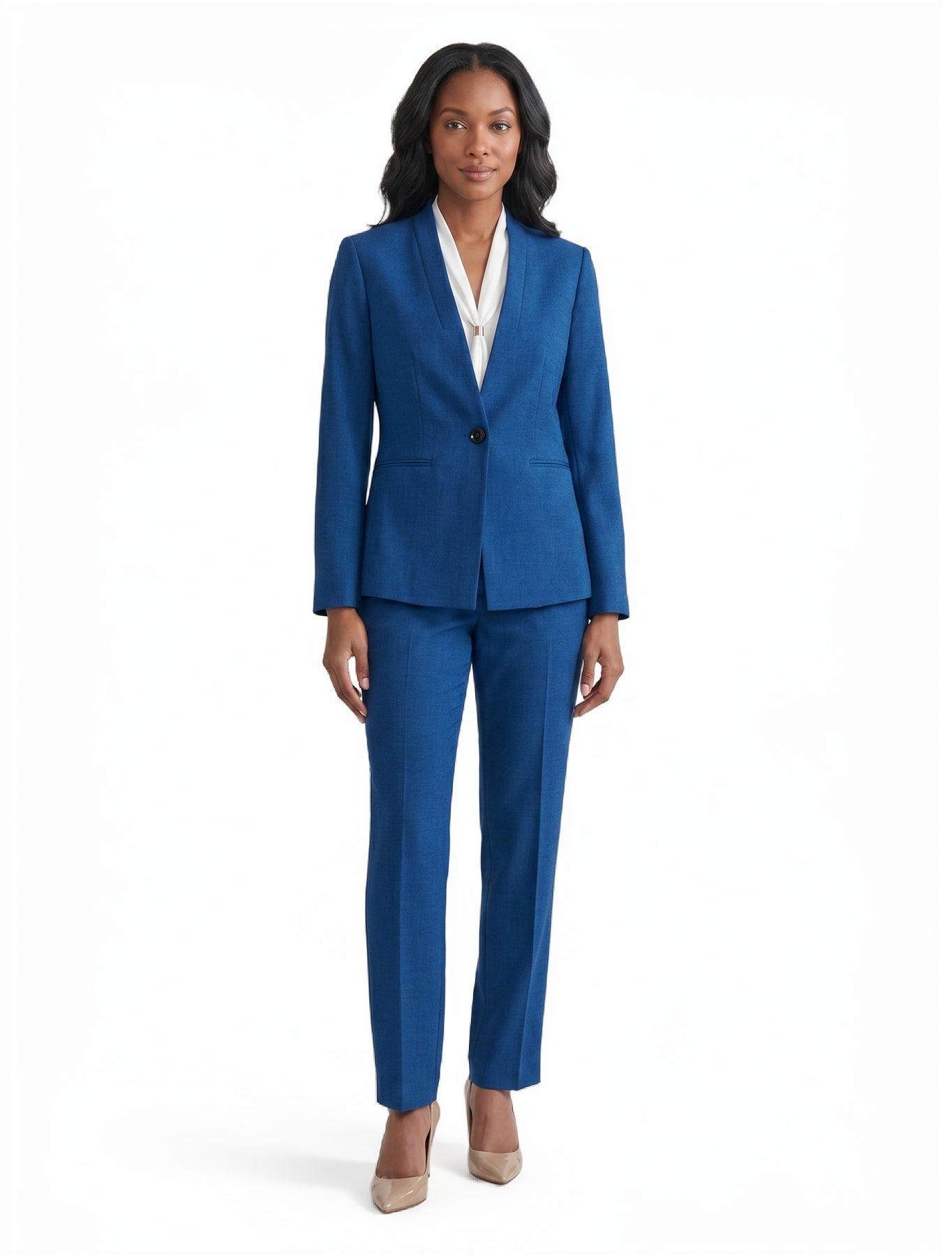 Collarless One Button Jacket