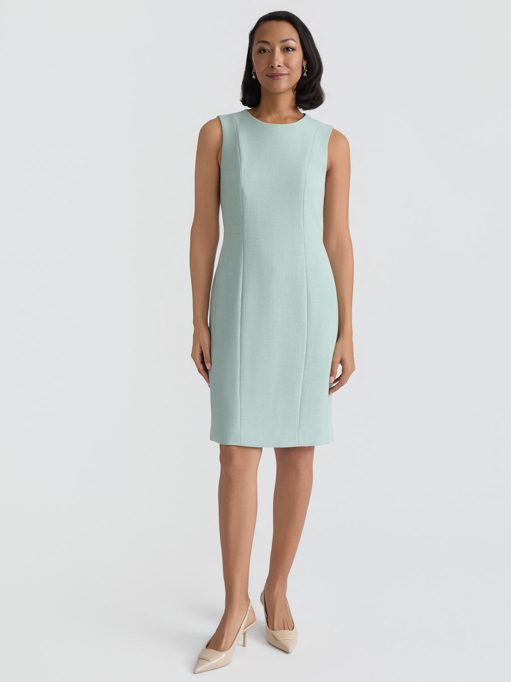 sleeveless sheath dress Sheath Dress With Extended Shoulder Black