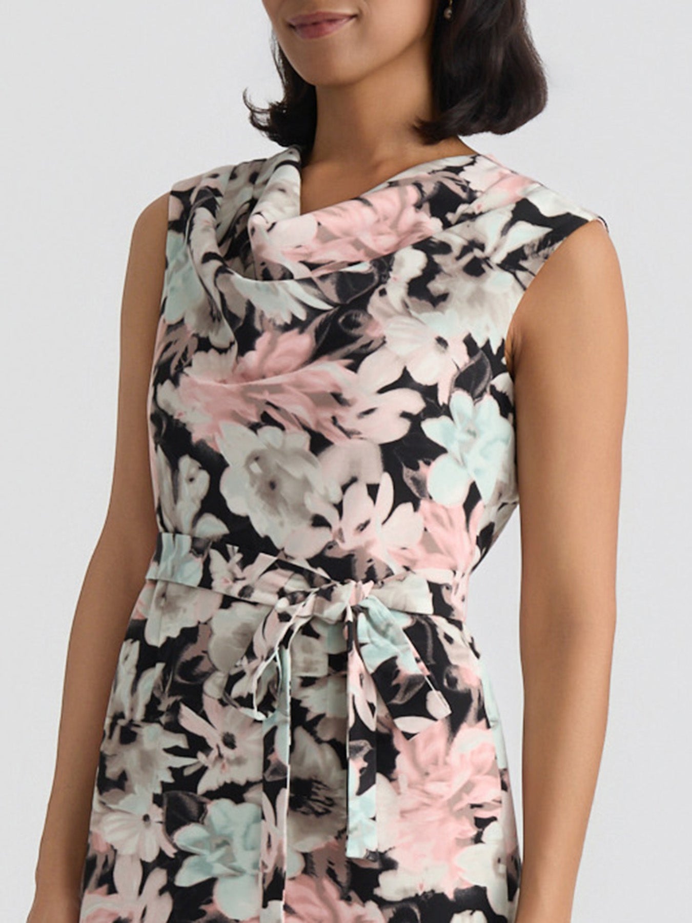 Kasper Women's Floral Cowlneck Sheath Dress - Black Multi Kasper Women's Floral Cowlneck Sheath Dress - Black Multi