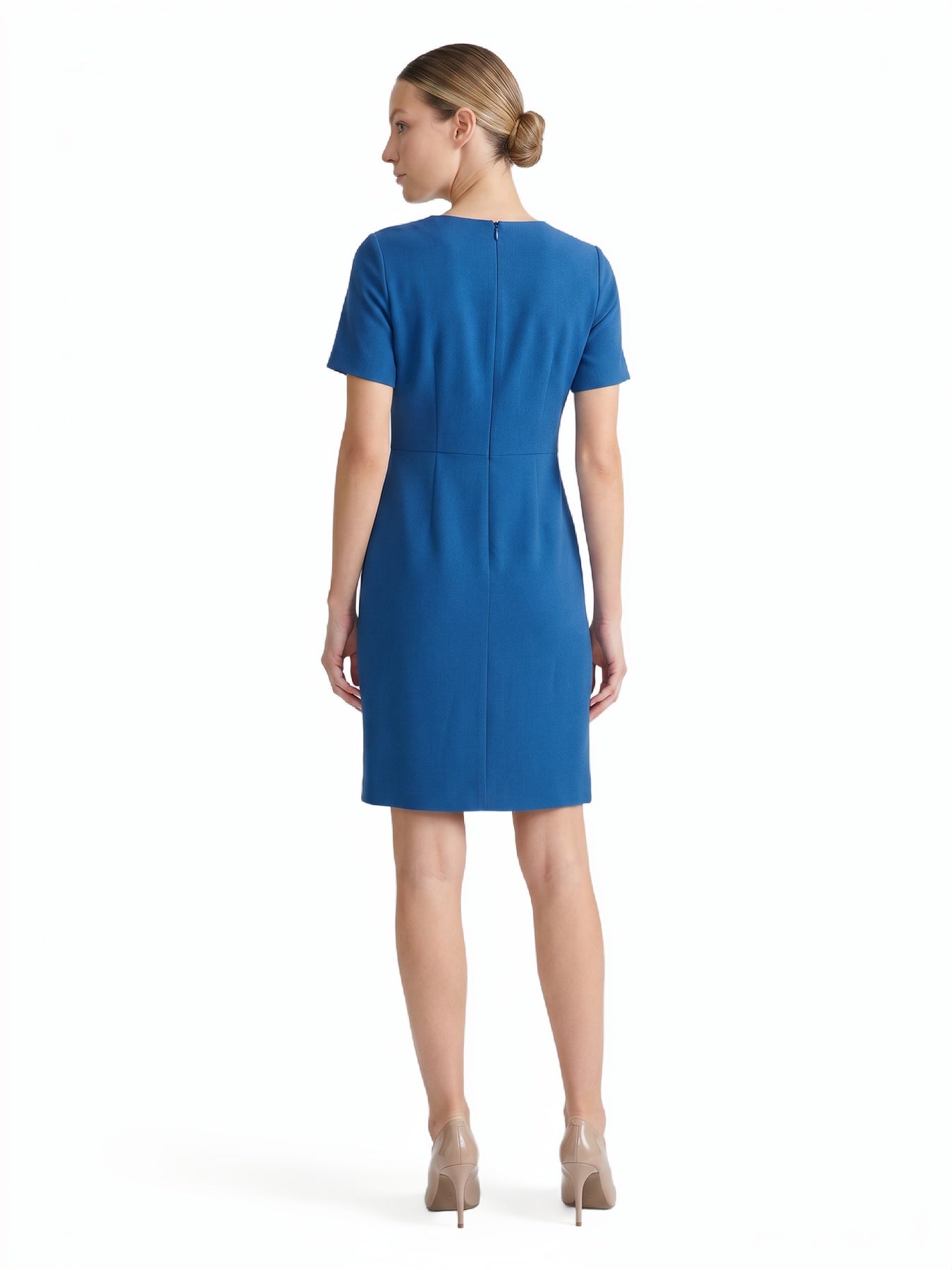 blue sheath dresses Frank Lyman Imperial Blue Bell-sleeve Sheath Dress Style 259025