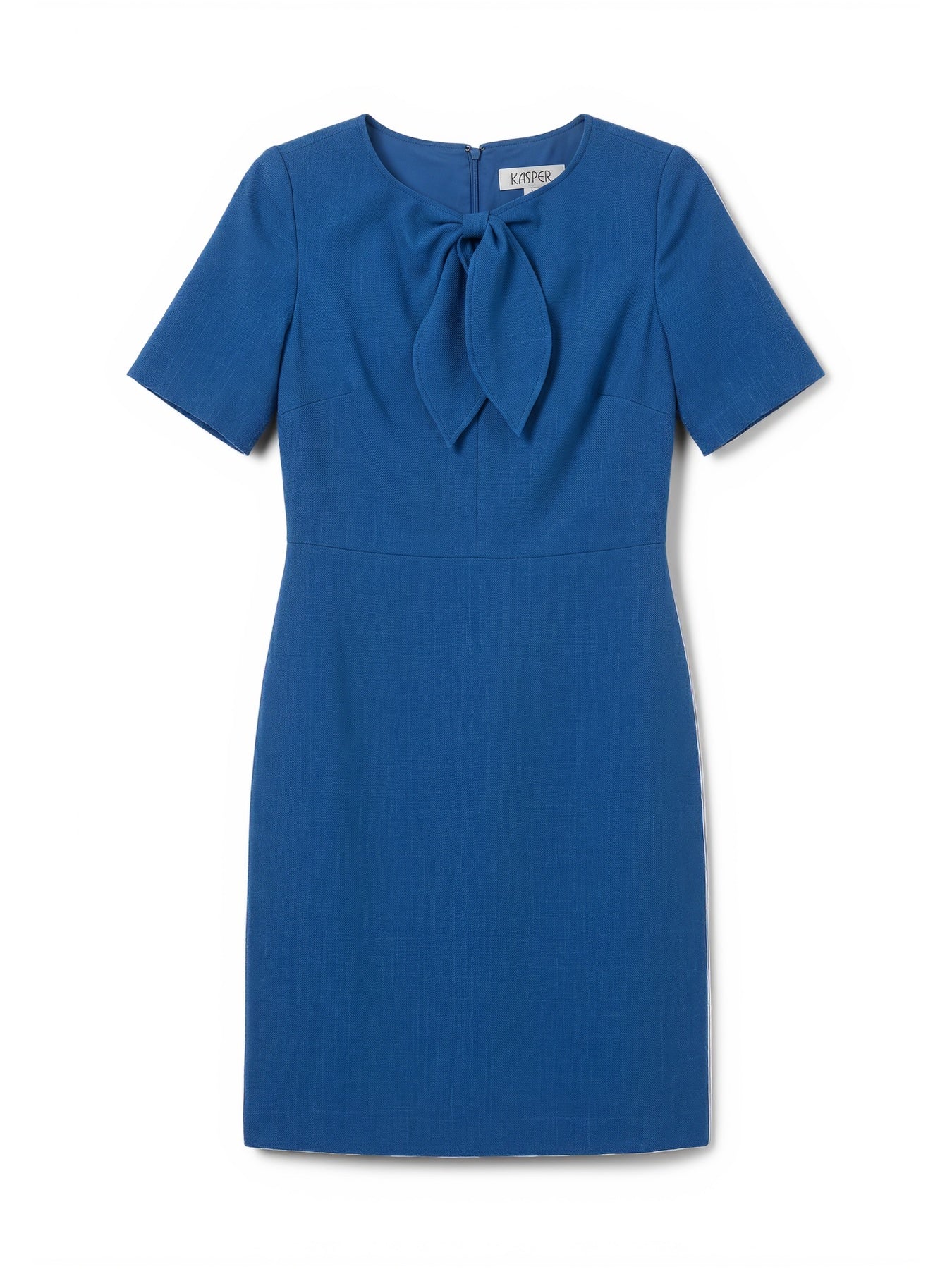 blue tie neck dress Everlane Tie-Neck Dress, Stretch Linen, Estate Blue, Size 12